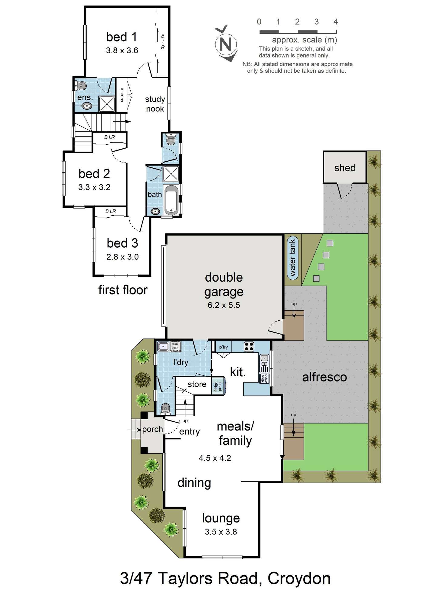 Floorplan of Homely townhouse listing, 3/47 Taylors Road, Croydon VIC 3136