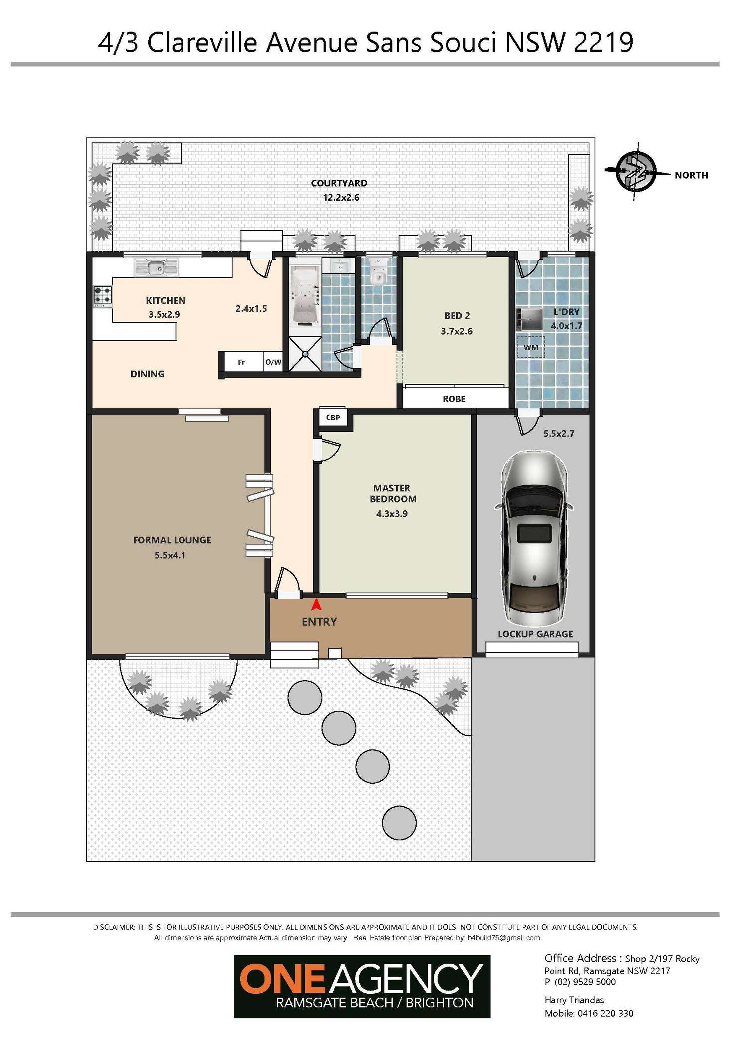 Floorplan of Homely villa listing, 4/3 Clareville Avenue, Sans Souci NSW 2219