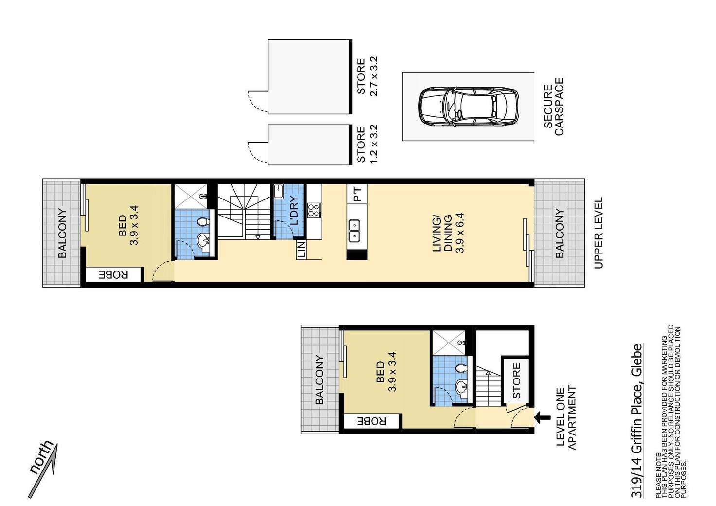 Floorplan of Homely apartment listing, 319/14 Griffin Place, Glebe NSW 2037