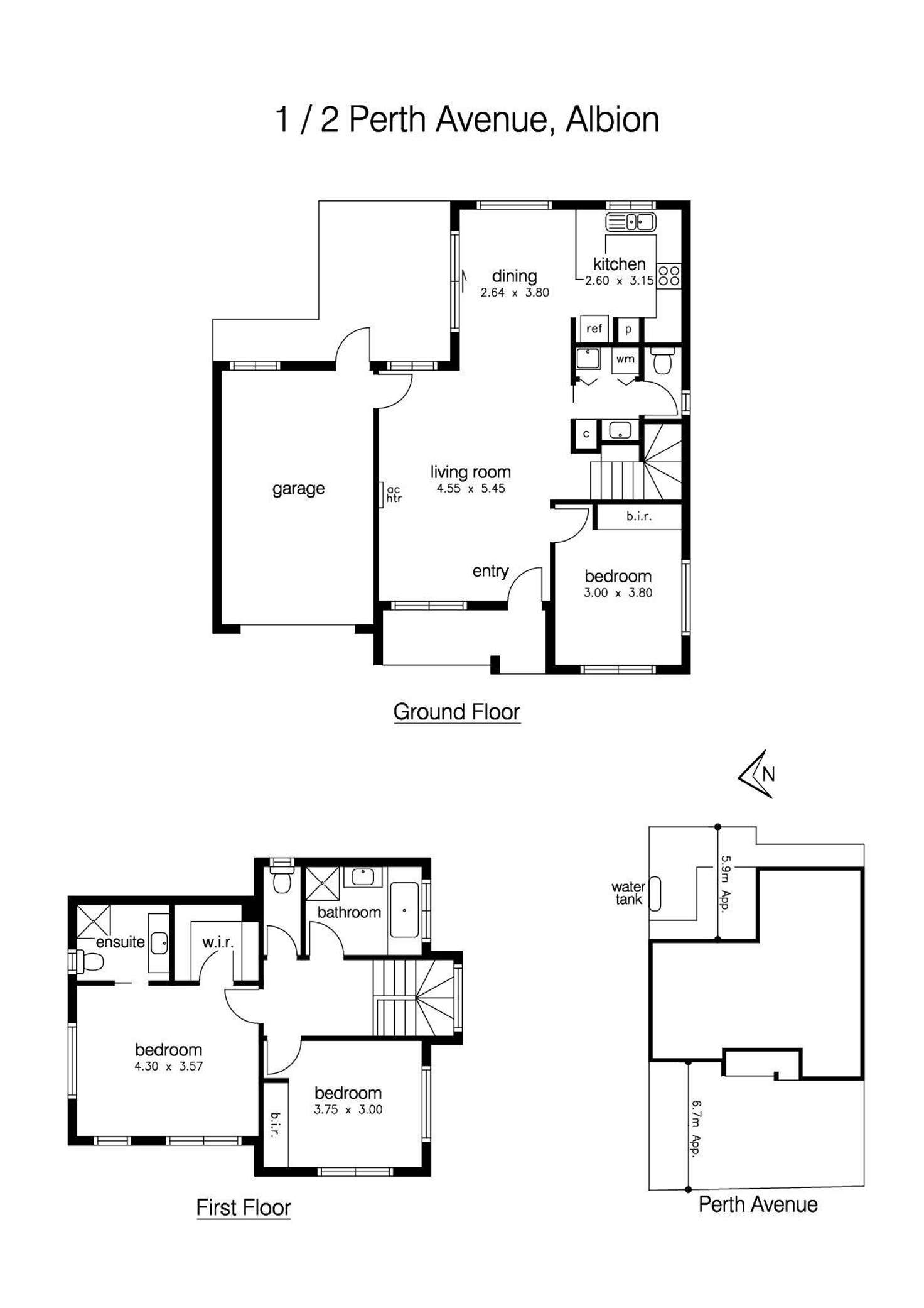 Floorplan of Homely townhouse listing, 1/2 Perth Avenue, Albion VIC 3020