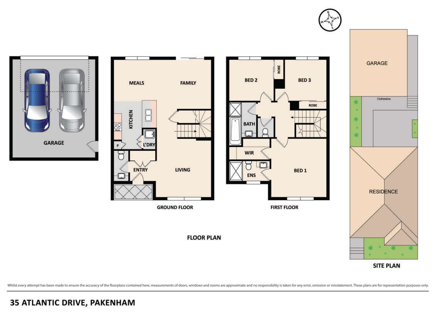 Floorplan of Homely townhouse listing, 35 Atlantic Drive, Pakenham VIC 3810