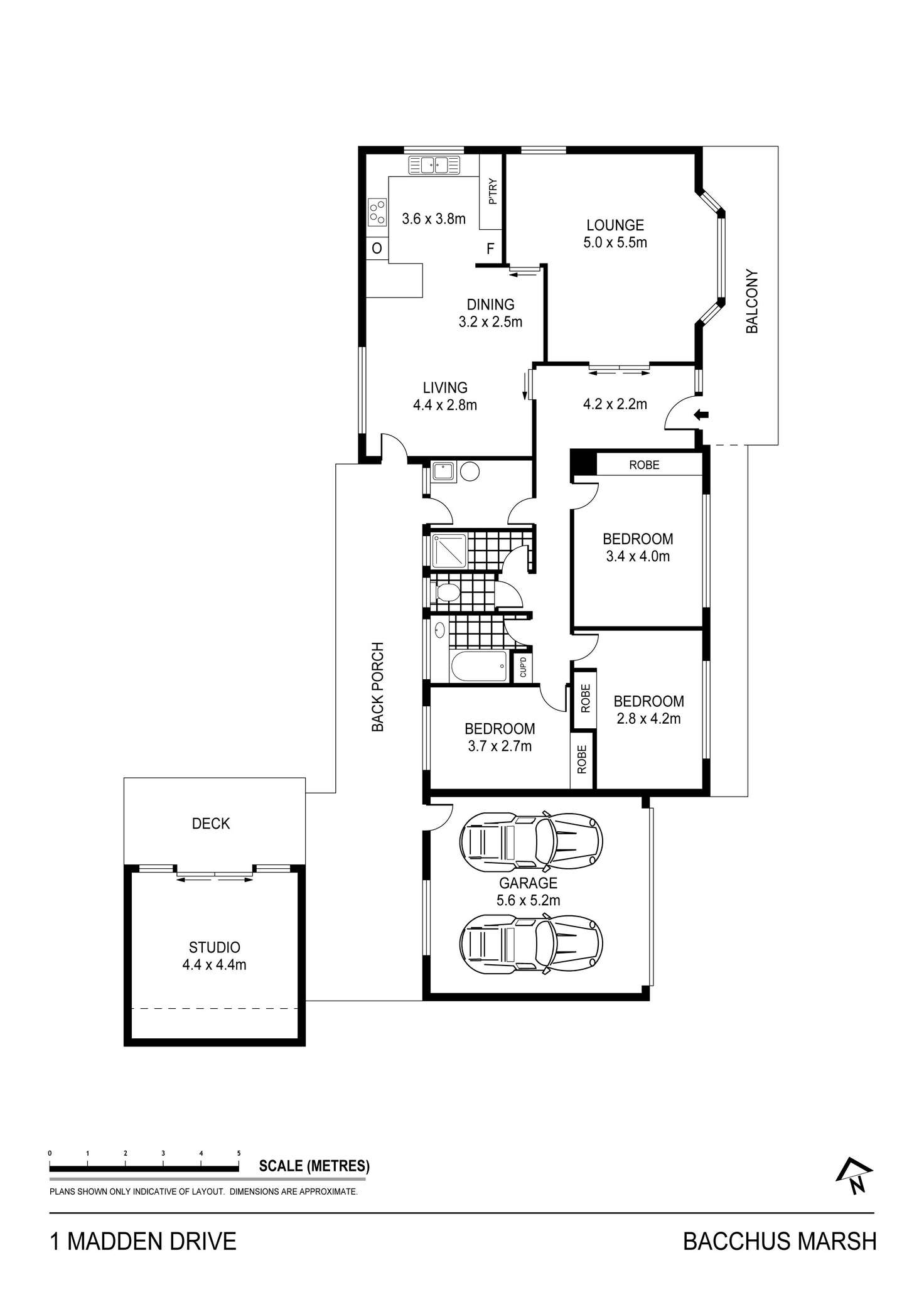 Floorplan of Homely house listing, 1 Madden Drive, Bacchus Marsh VIC 3340