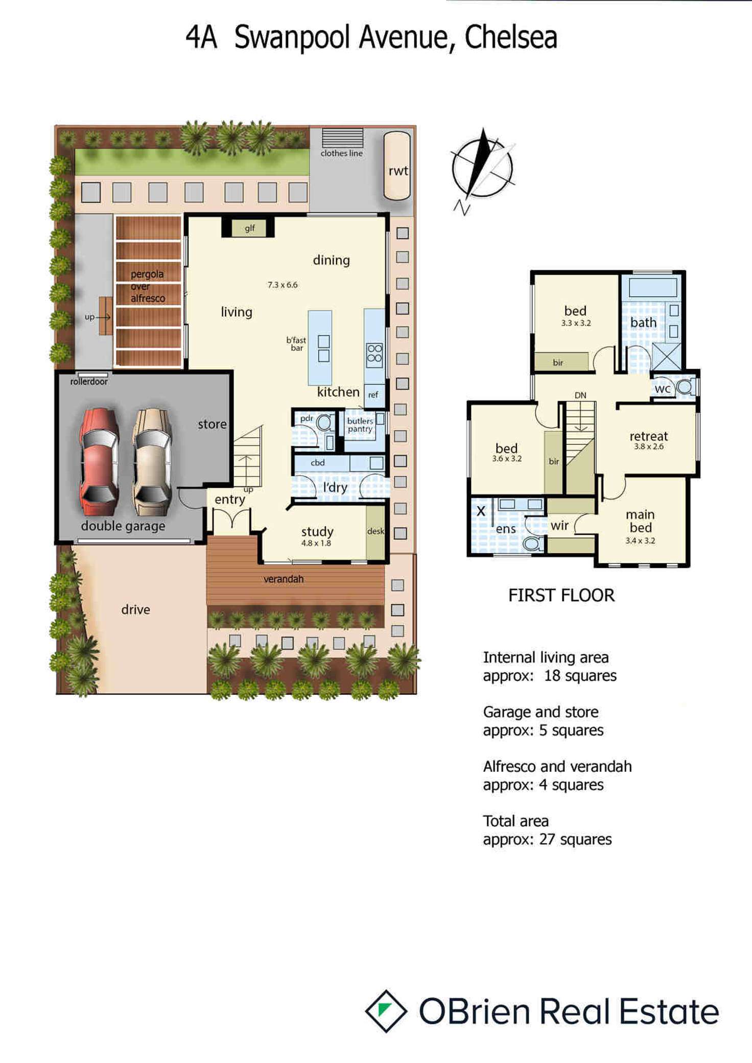 Floorplan of Homely townhouse listing, 4a Swanpool Avenue, Chelsea VIC 3196