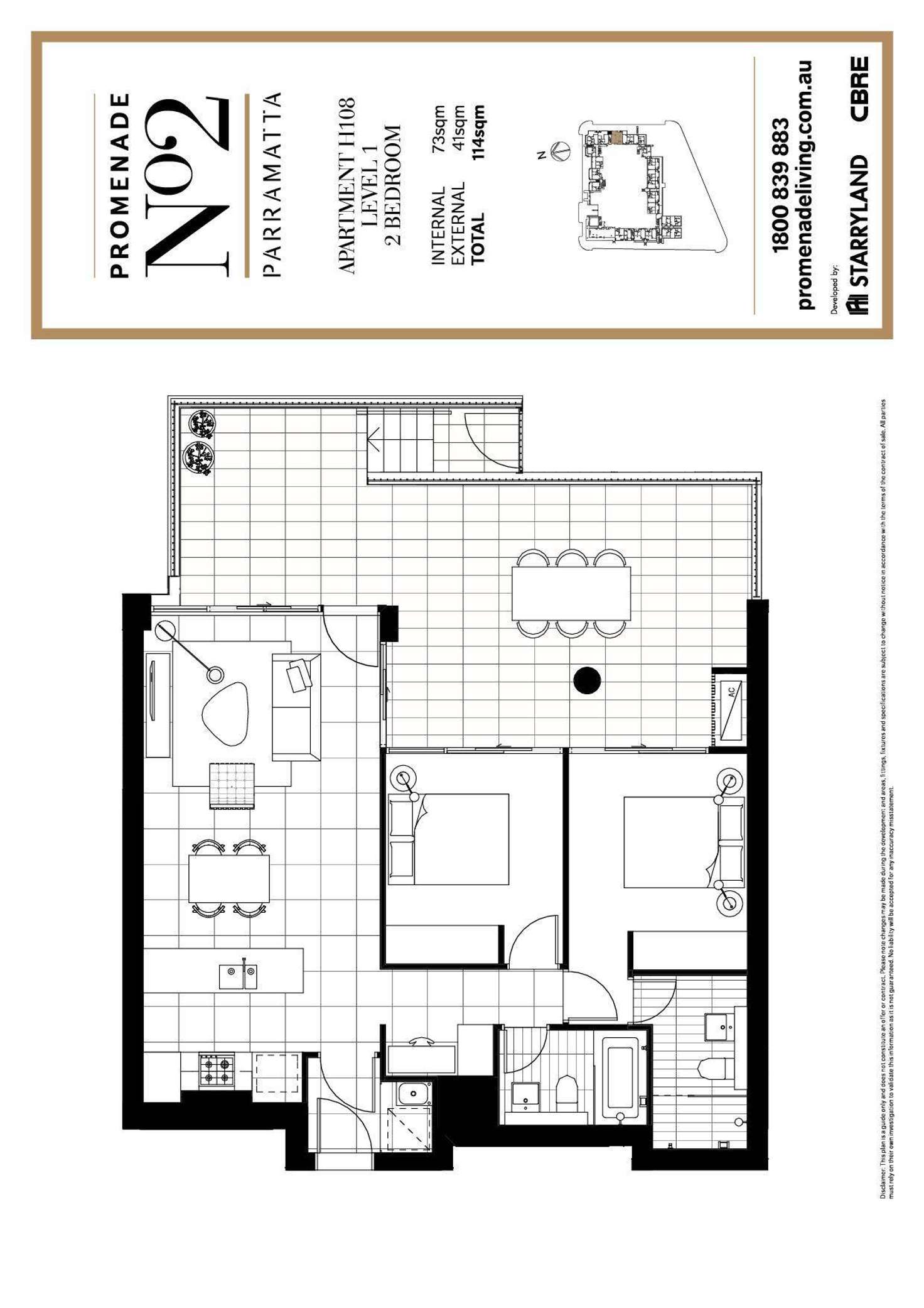 Floorplan of Homely apartment listing, H108/2 Morton Street, Parramatta NSW 2150