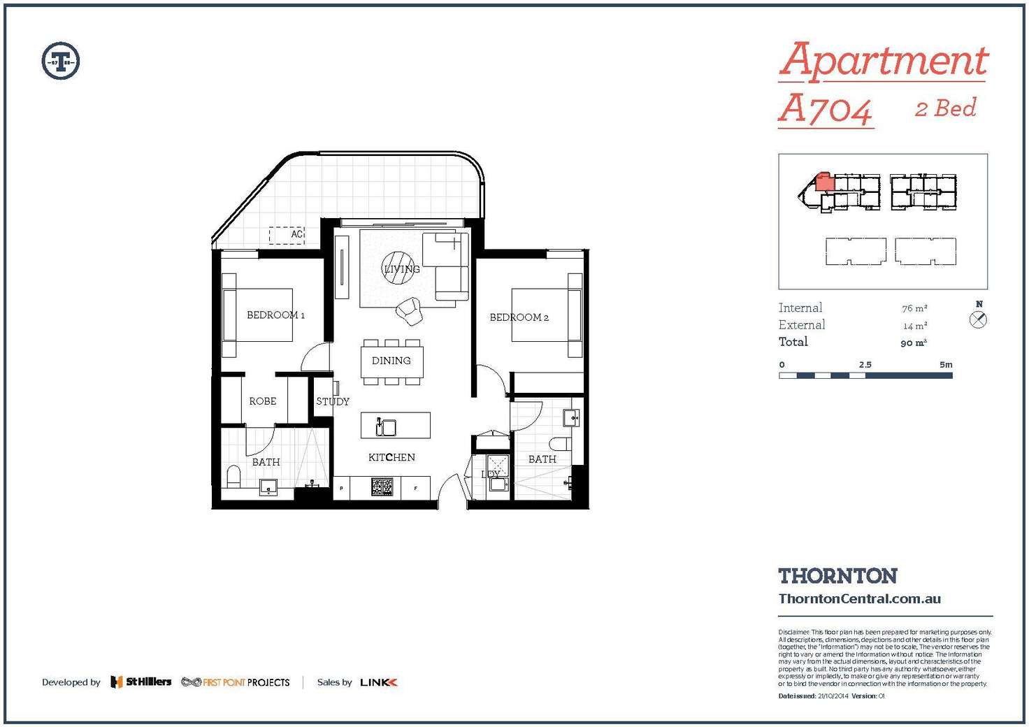 Floorplan of Homely apartment listing, 704/101A Lord Sheffield Circuit, Penrith NSW 2750