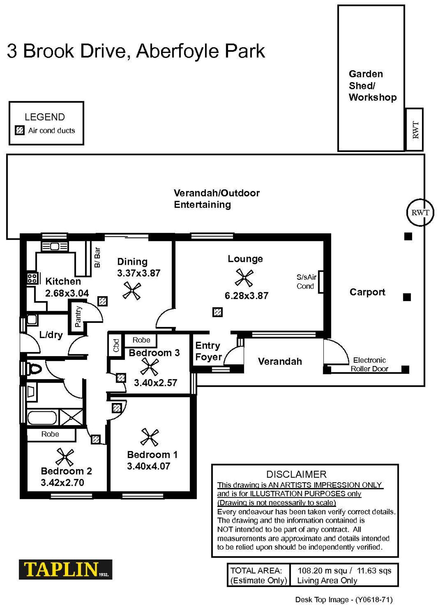 Floorplan of Homely house listing, 3 Brook Drive, Aberfoyle Park SA 5159