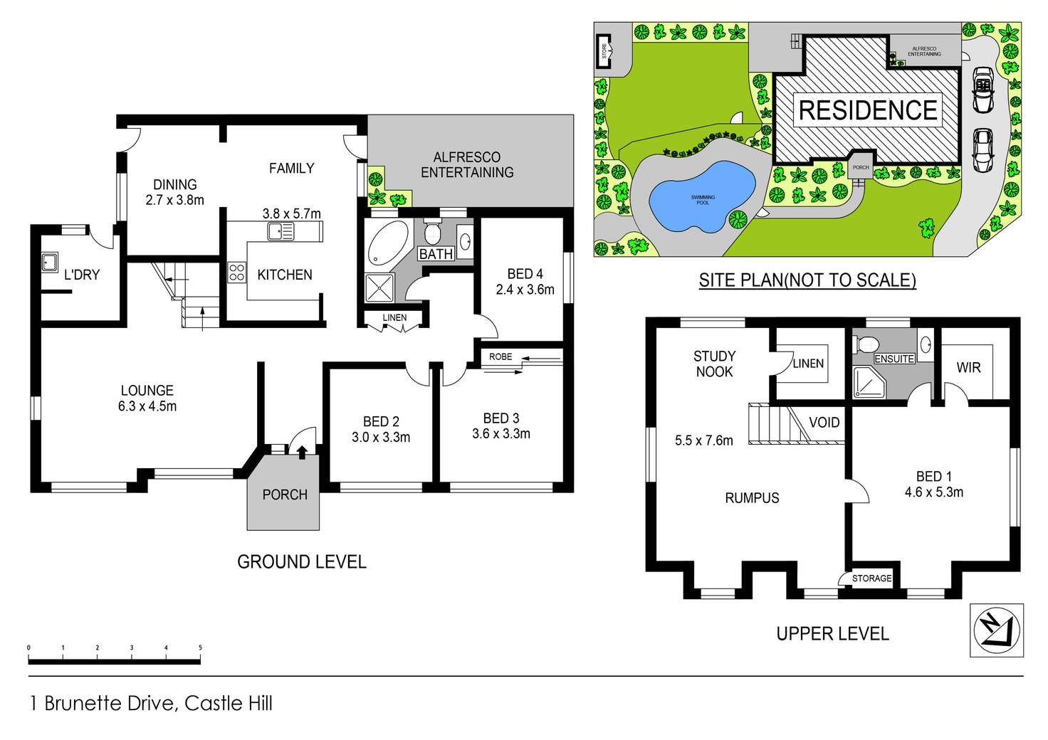 Floorplan of Homely house listing, 1 Brunette Drive, Castle Hill NSW 2154