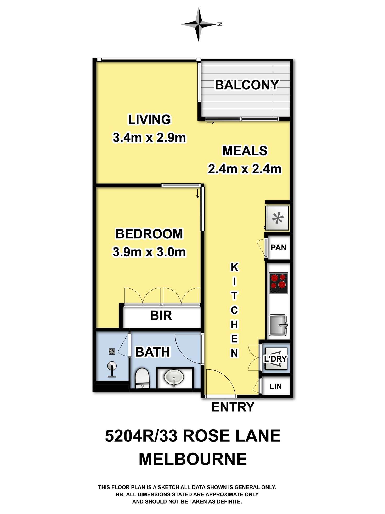 Floorplan of Homely apartment listing, 5204R/33 Rose Lane, Melbourne VIC 3000