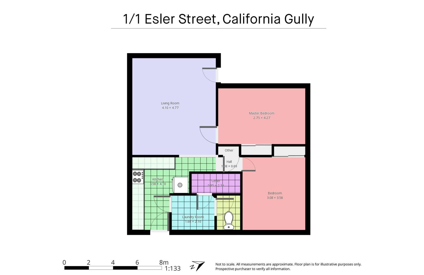 Floorplan of Homely unit listing, 1/1 Esler Street, California Gully VIC 3556