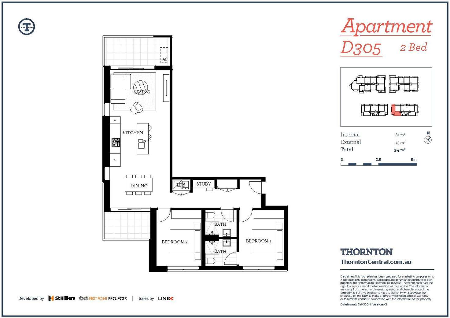 Floorplan of Homely apartment listing, 305/101D Lord Sheffield Circuit, Penrith NSW 2750