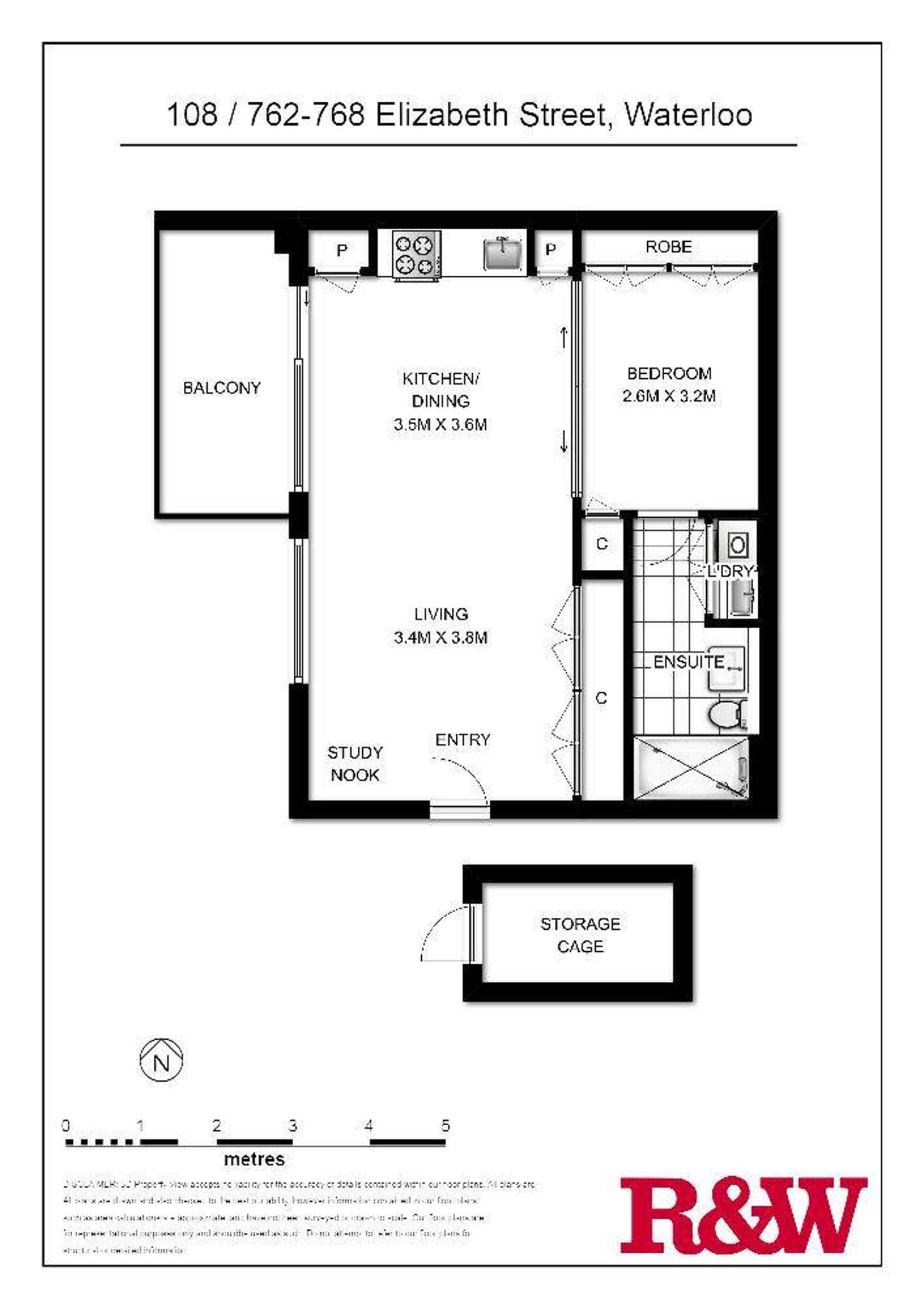 Floorplan of Homely apartment listing, 108/762-768 Elizabeth Street, Waterloo NSW 2017