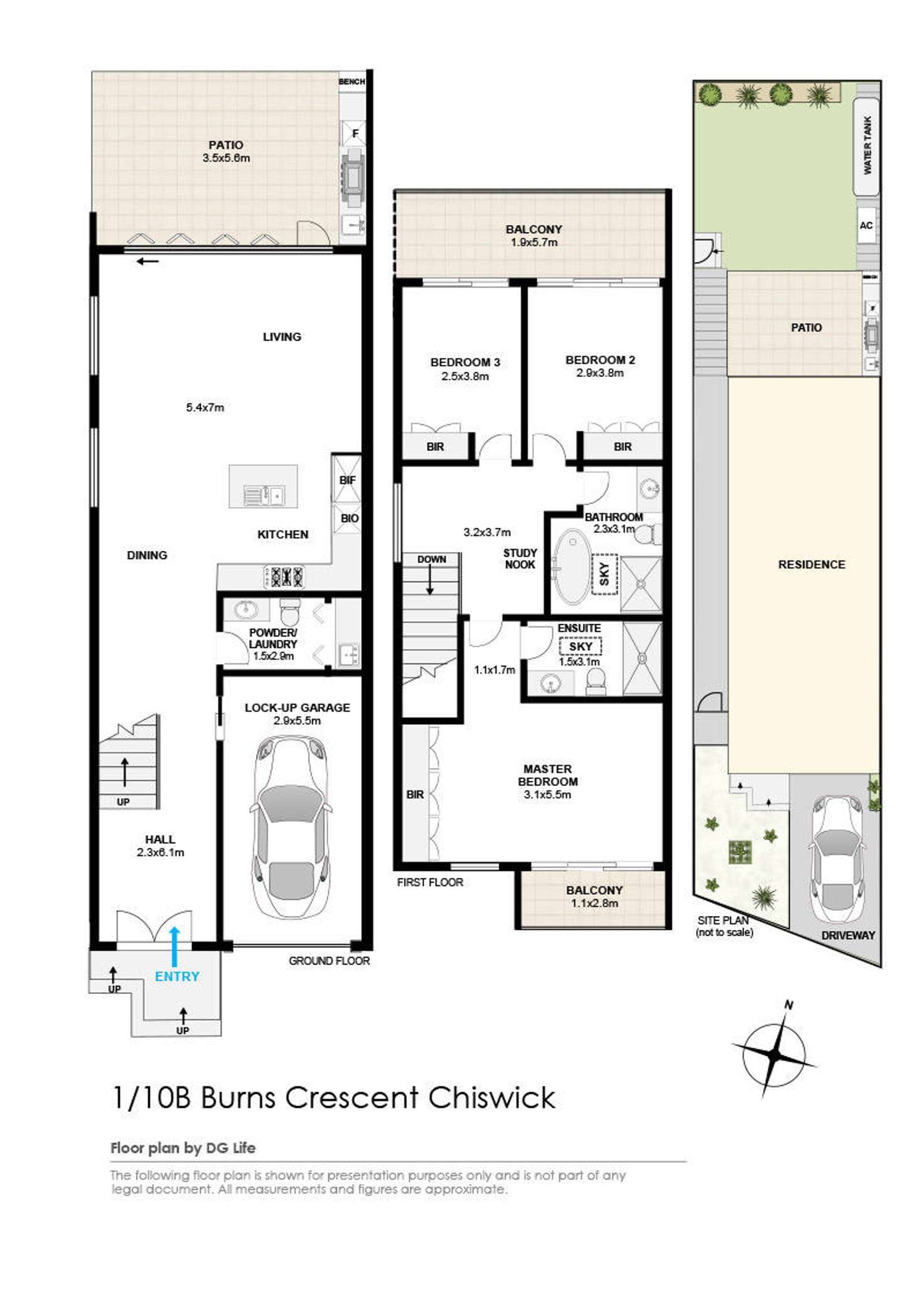 Floorplan of Homely semiDetached listing, 1/10B Burns Crescent, Chiswick NSW 2046