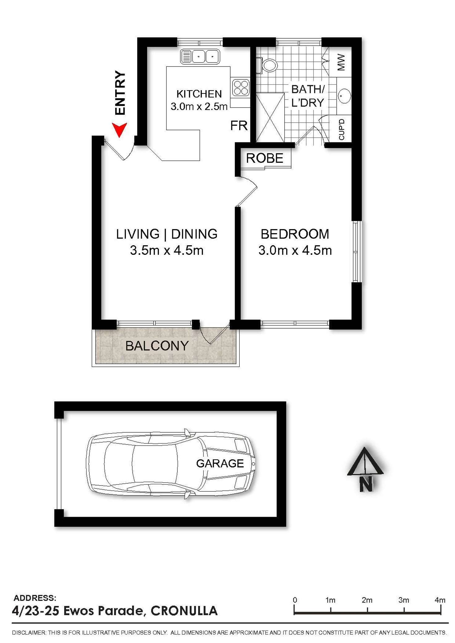 Floorplan of Homely unit listing, 4/23-25 Ewos Parade, Cronulla NSW 2230