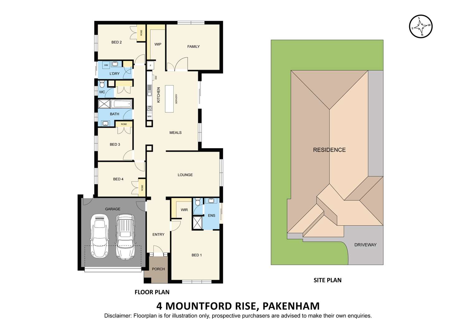 Floorplan of Homely house listing, 4 Mountford Rise, Pakenham VIC 3810