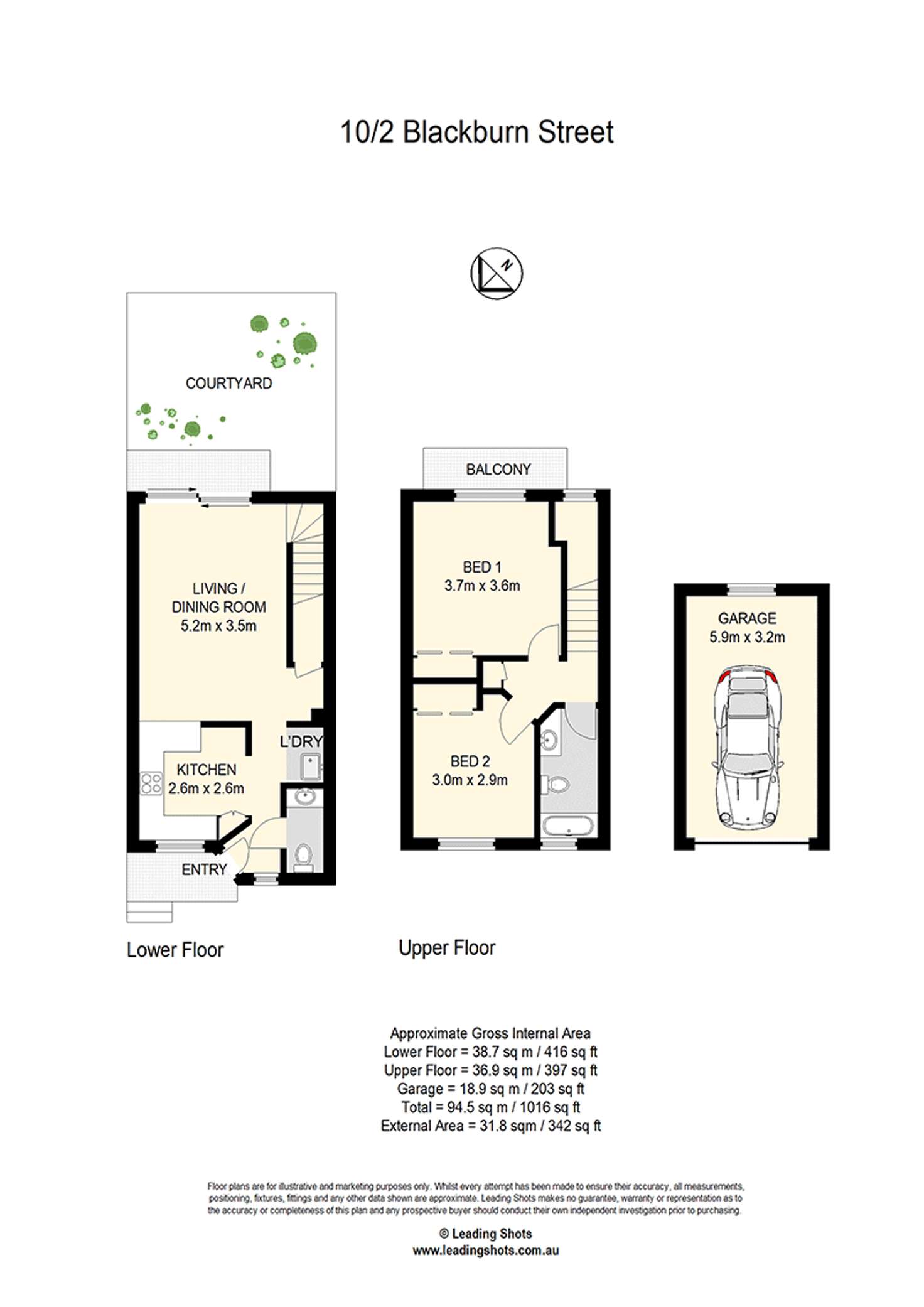 Floorplan of Homely townhouse listing, 10/2 Blackburn Street, Moorooka QLD 4105