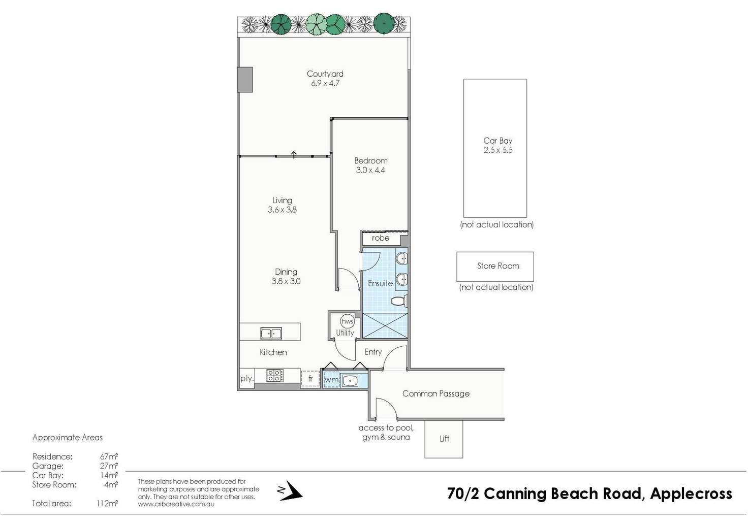 Floorplan of Homely apartment listing, Level G/W3/70-72 Canning Beach Road, Applecross WA 6153
