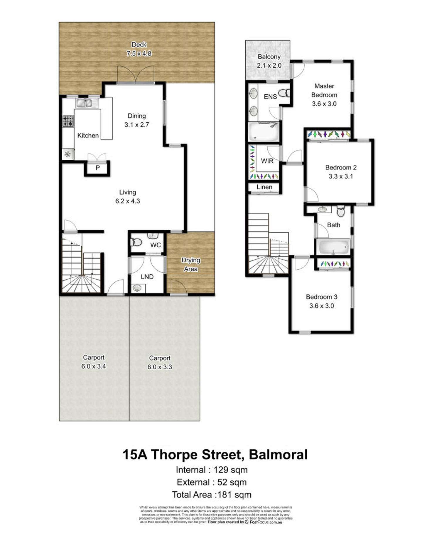 Floorplan of Homely townhouse listing, 15a Thorpe Street, Balmoral QLD 4171