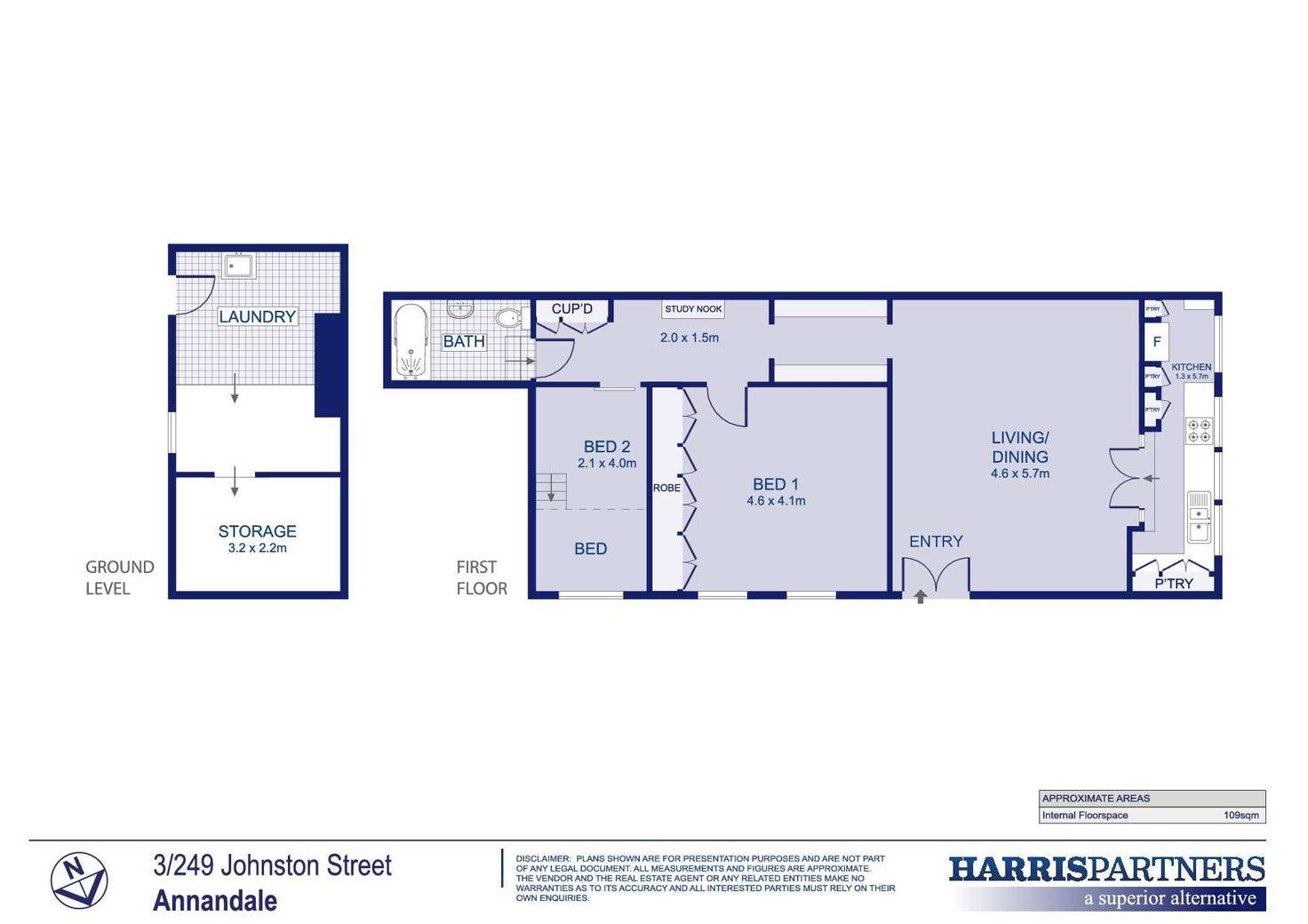 Floorplan of Homely unit listing, 3/249 Johnston Street, Annandale NSW 2038