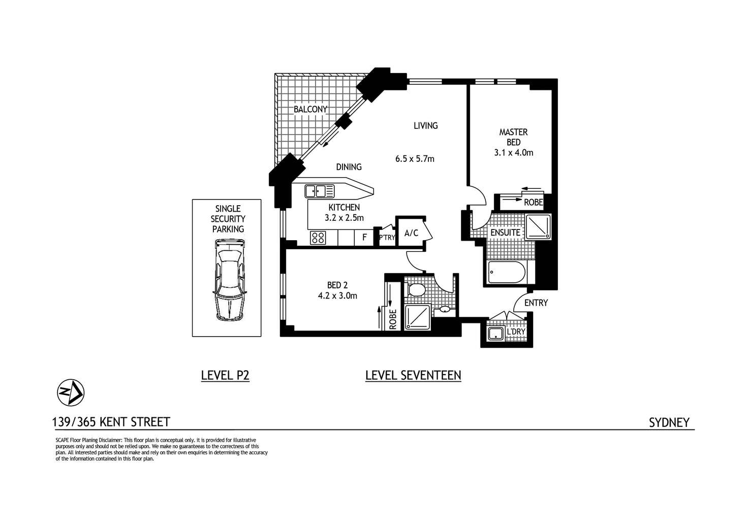 Floorplan of Homely apartment listing, 139/365 Kent Street, Sydney NSW 2000