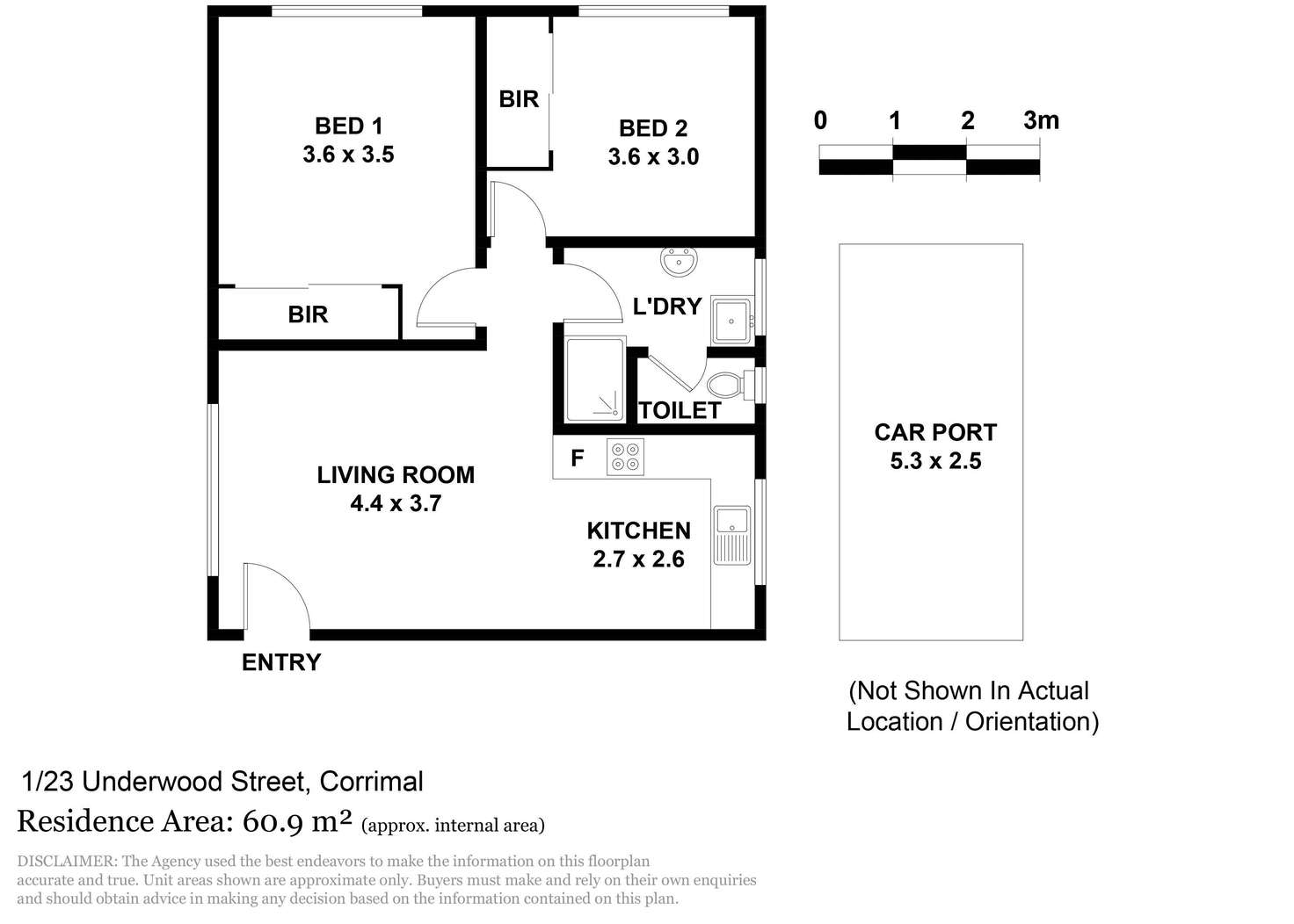 Floorplan of Homely unit listing, 1/23 Underwood Street, Corrimal NSW 2518