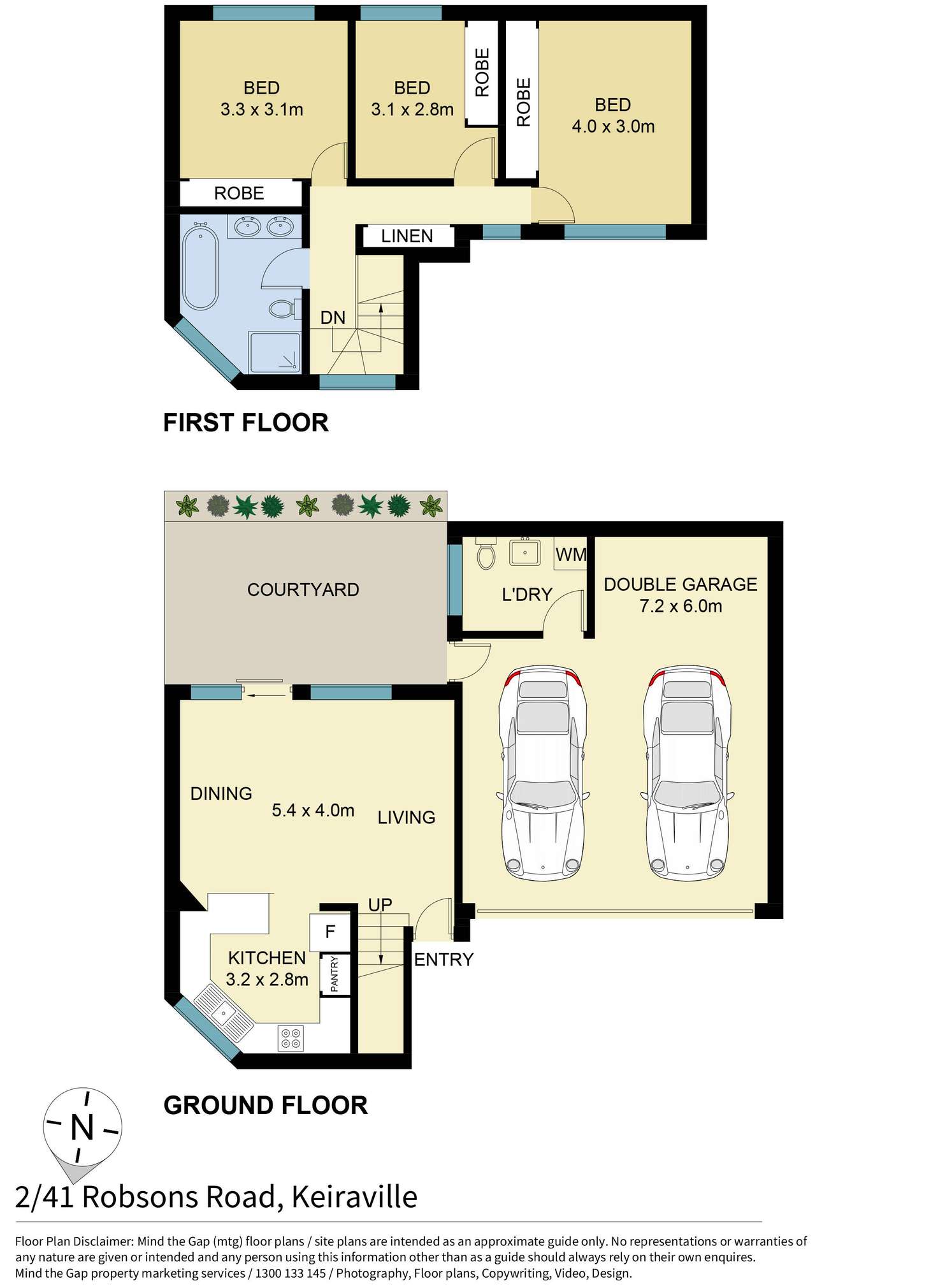 Floorplan of Homely townhouse listing, 2/41 Robsons Road, Keiraville NSW 2500