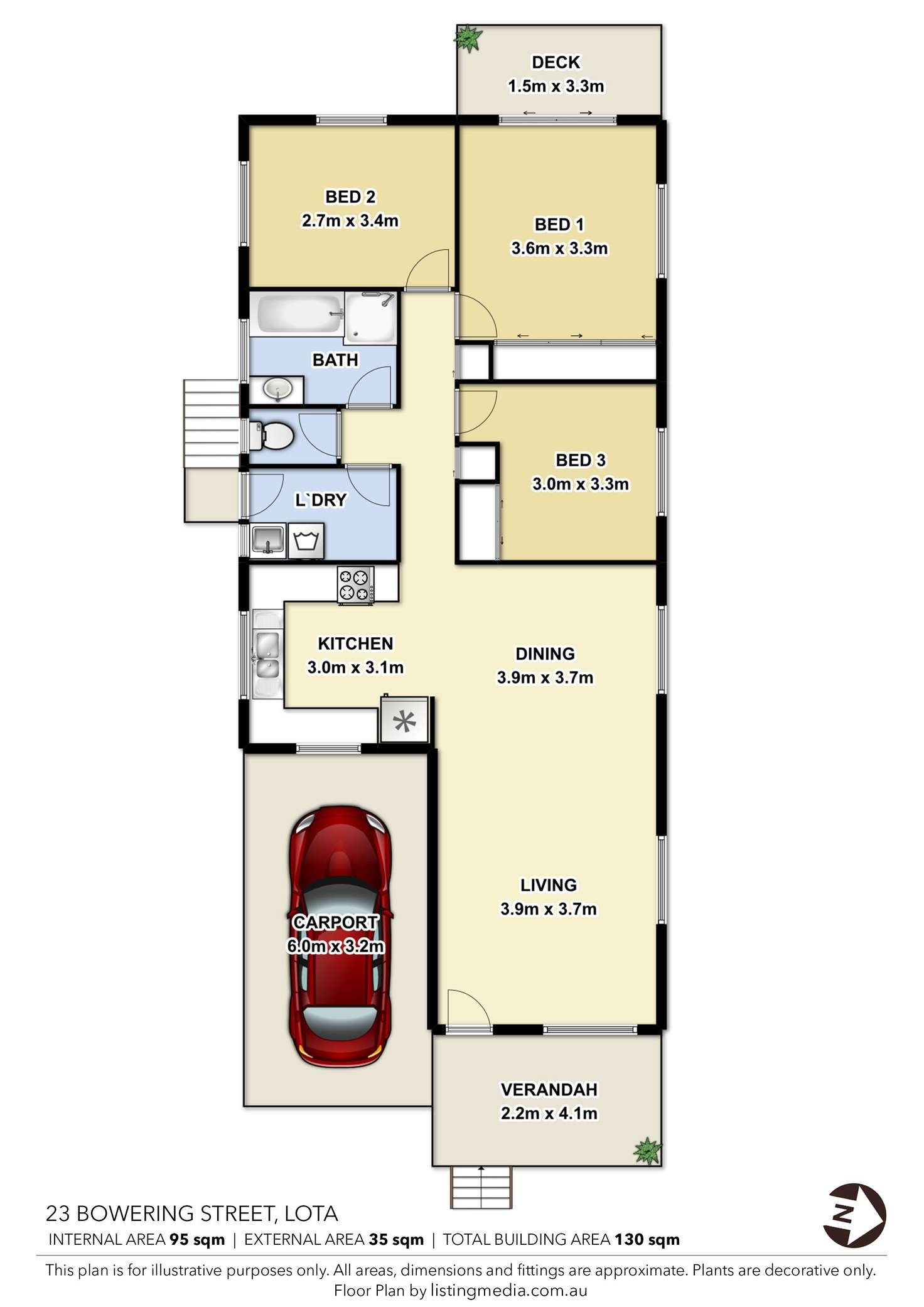 Floorplan of Homely house listing, 23 Bowering Street, Lota QLD 4179