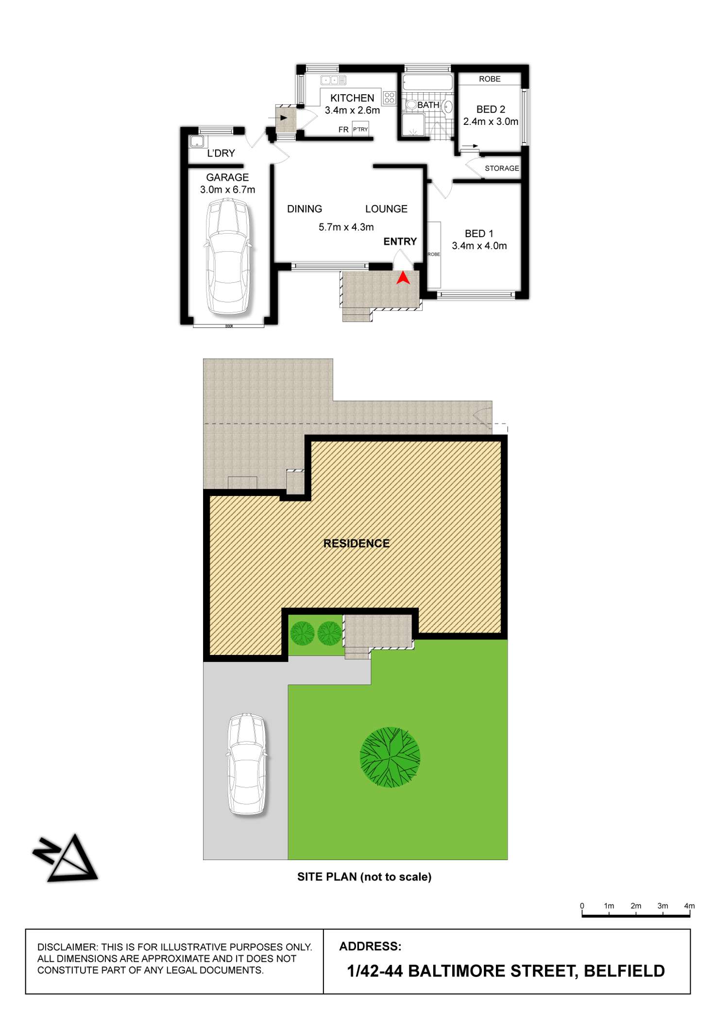 Floorplan of Homely villa listing, 1/42-44 Baltimore Street, Belfield NSW 2191