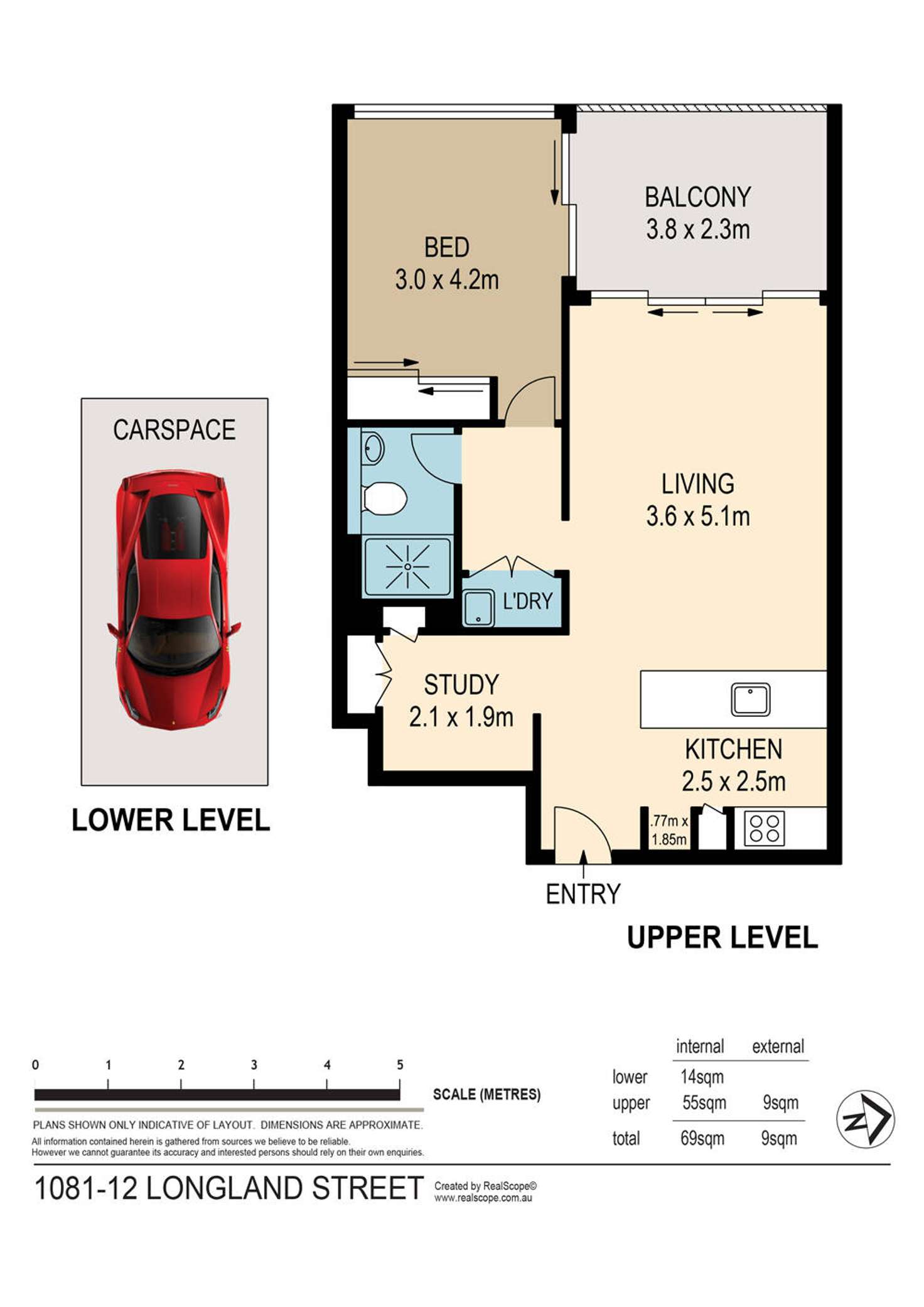 Floorplan of Homely apartment listing, 1081/12 Longland Street, Newstead QLD 4006