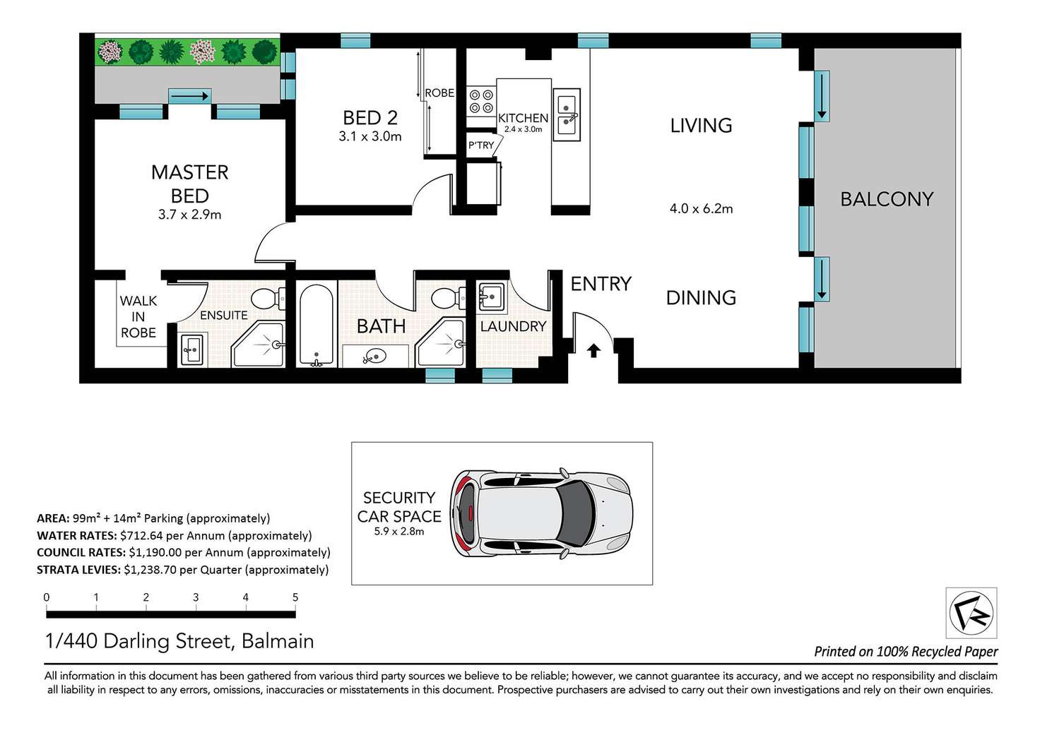 Floorplan of Homely apartment listing, 1/440 Darling Street, Balmain NSW 2041