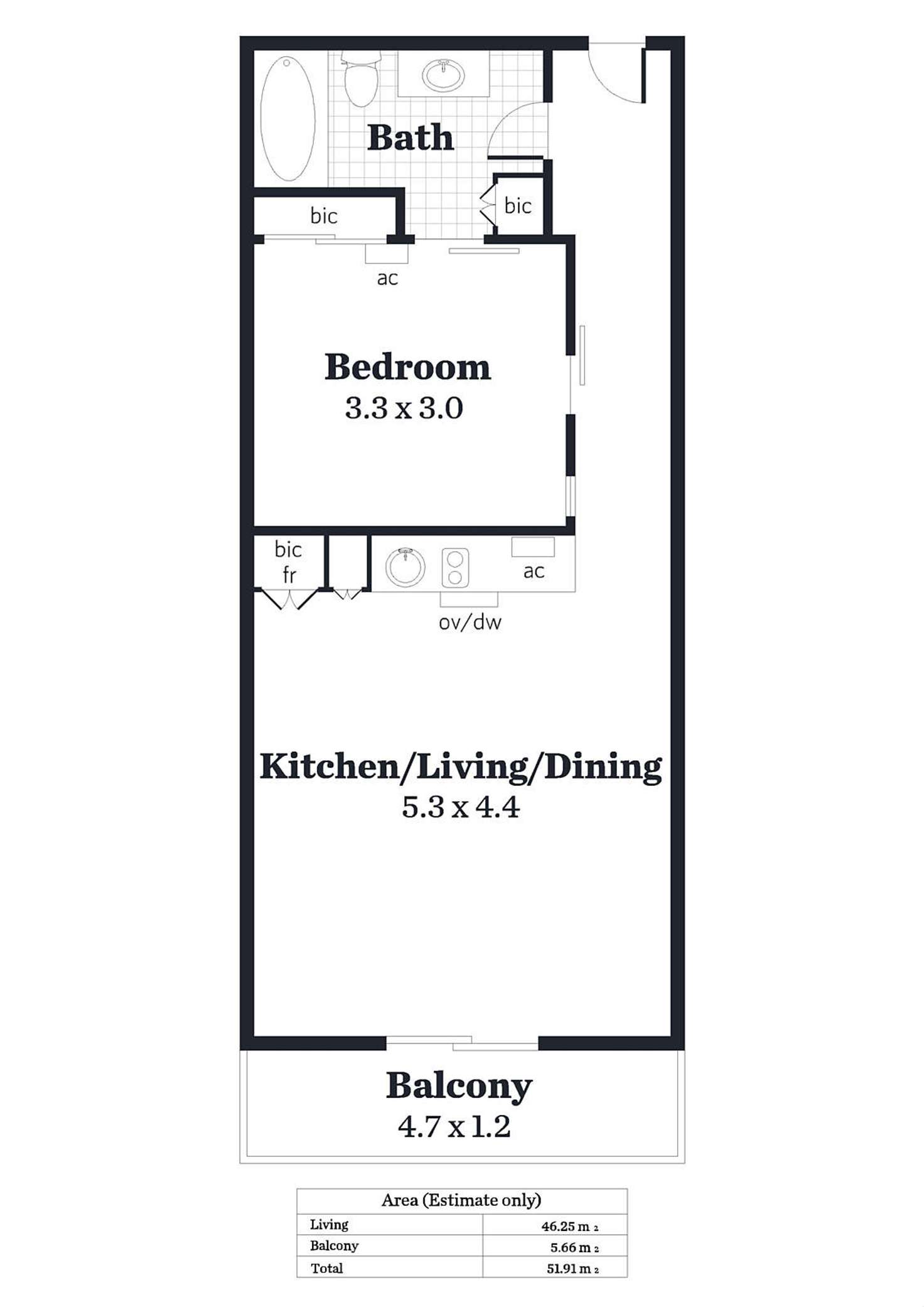 Floorplan of Homely apartment listing, 610/102-105 North Terrace, Adelaide SA 5000