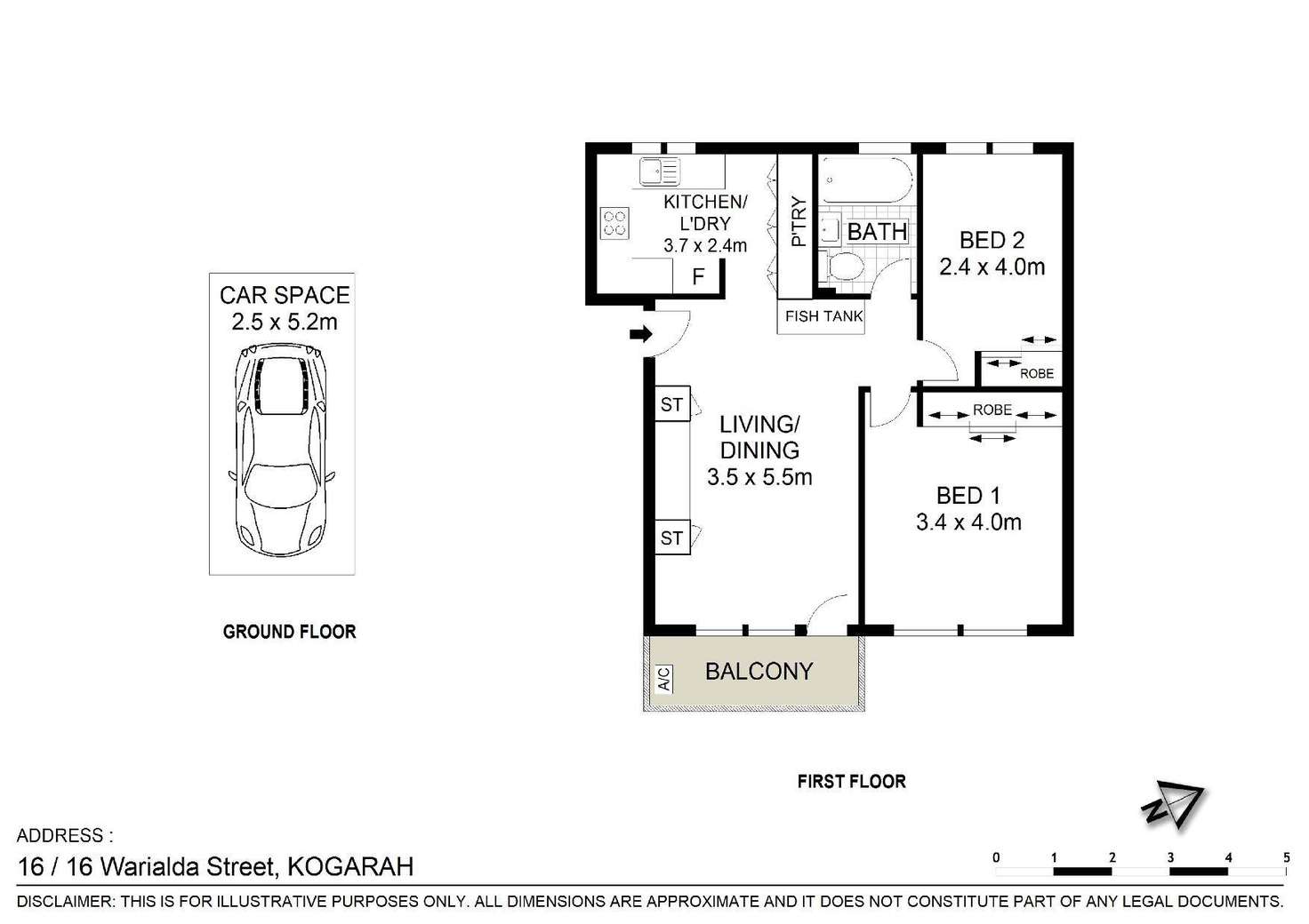 Floorplan of Homely unit listing, 16/16 Warialda Street, Kogarah NSW 2217