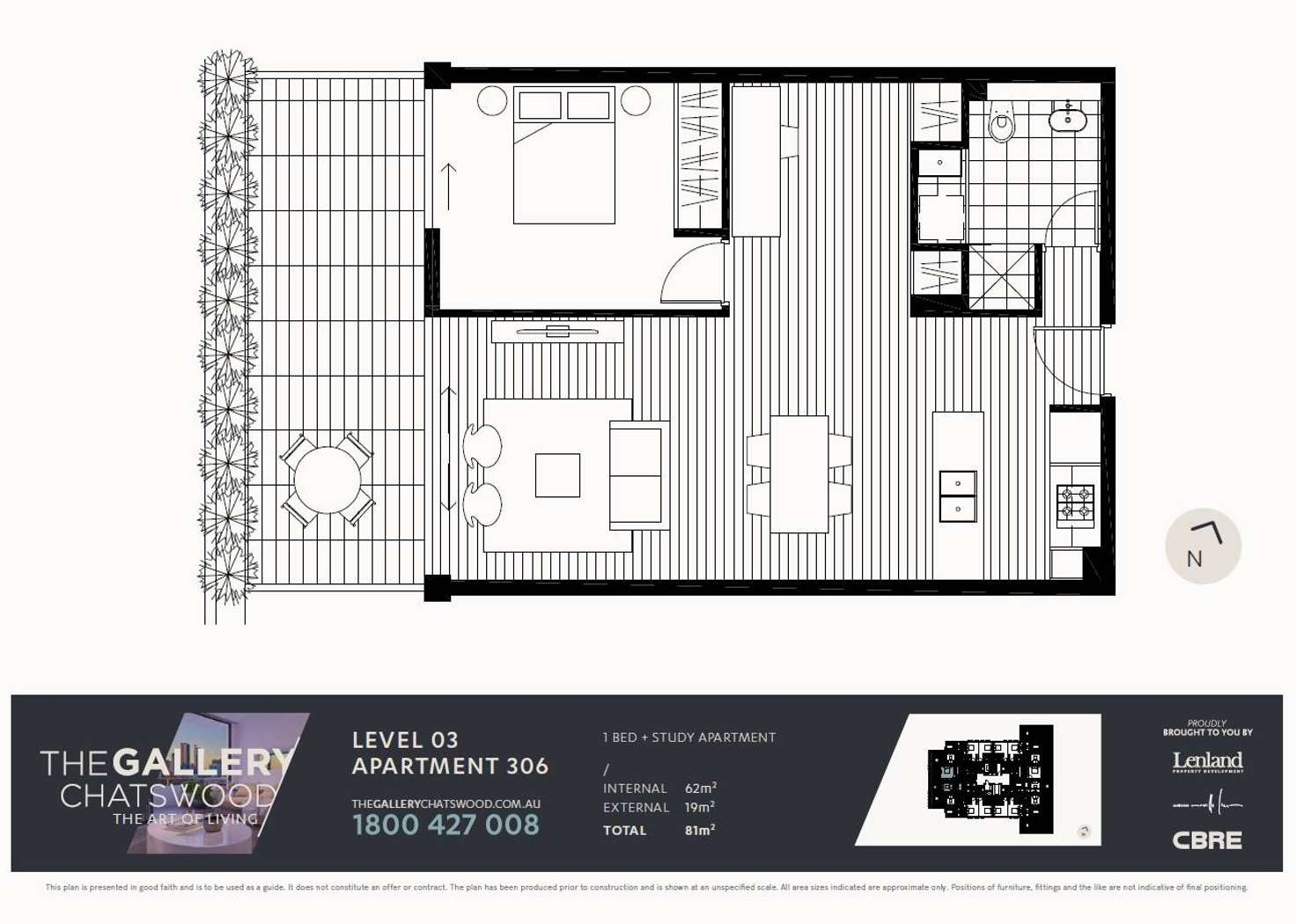 Floorplan of Homely apartment listing, 306/544 Pacific Highway, Chatswood NSW 2067