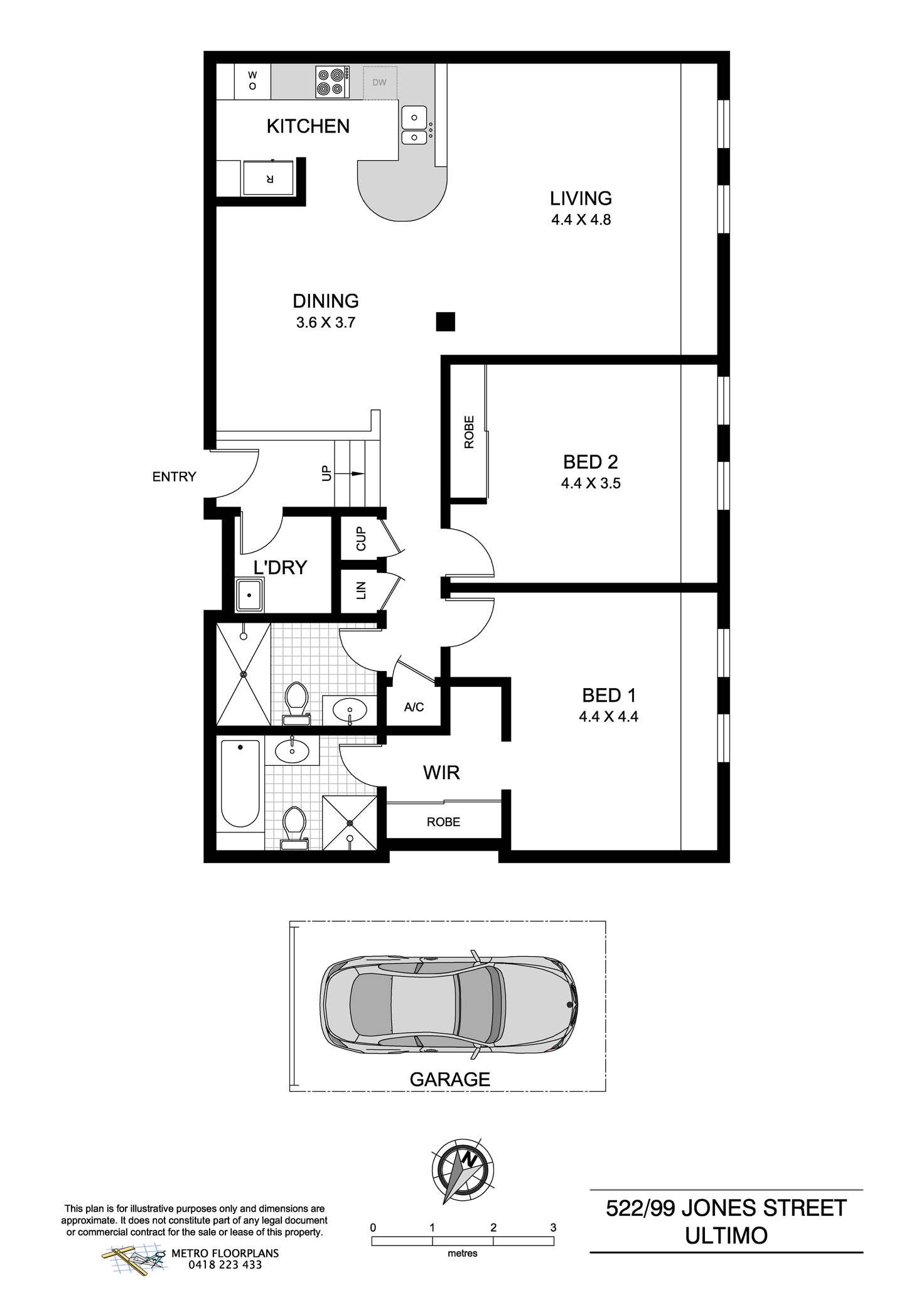 Floorplan of Homely apartment listing, 522/99 Jones Street, Ultimo NSW 2007