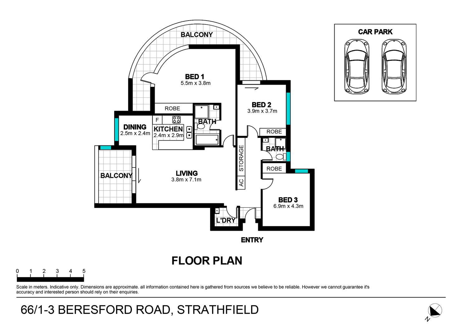 Floorplan of Homely apartment listing, 66/1-3 Beresford Road, Strathfield NSW 2135