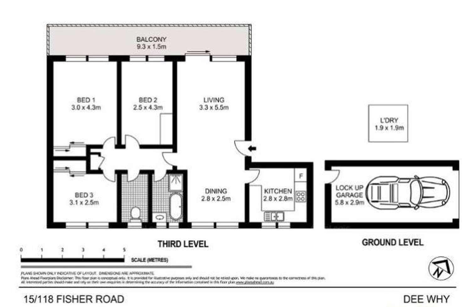 Floorplan of Homely unit listing, 15/118 Fisher Road, Dee Why NSW 2099