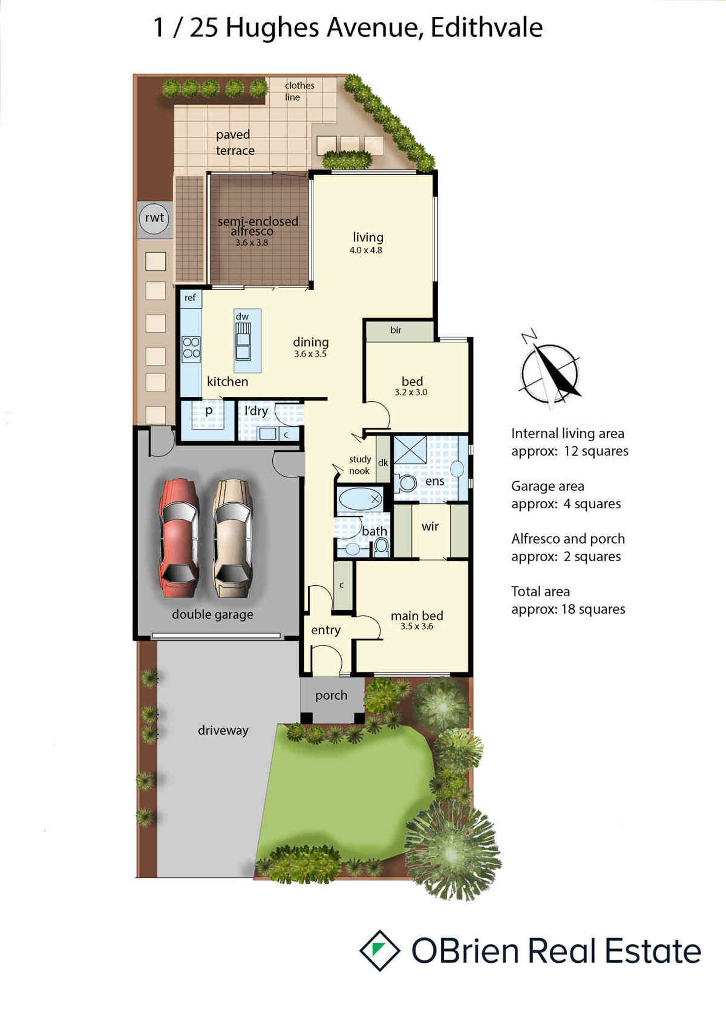 Floorplan of Homely unit listing, 1/25 Hughes Avenue, Edithvale VIC 3196