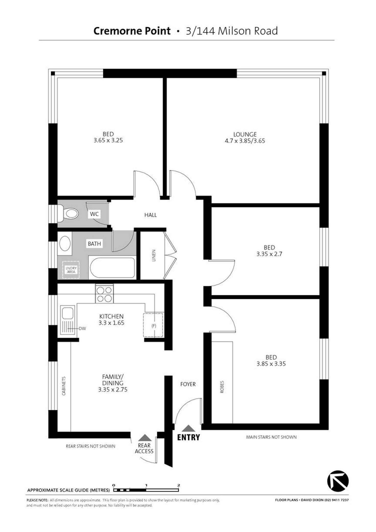 Floorplan of Homely apartment listing, 3/144 Milson Road, Cremorne NSW 2090