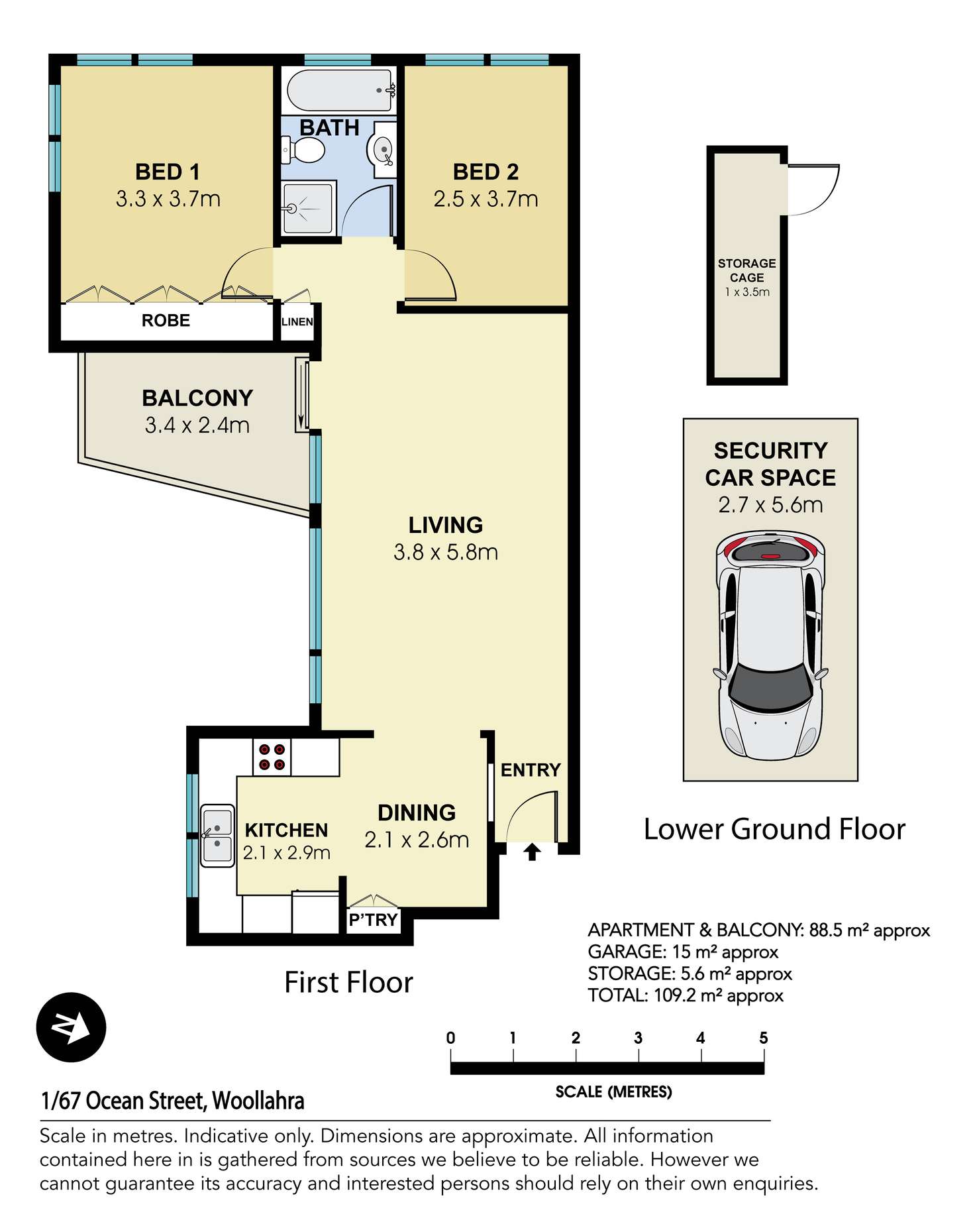 Floorplan of Homely apartment listing, 1/67 Ocean Street, Woollahra NSW 2025