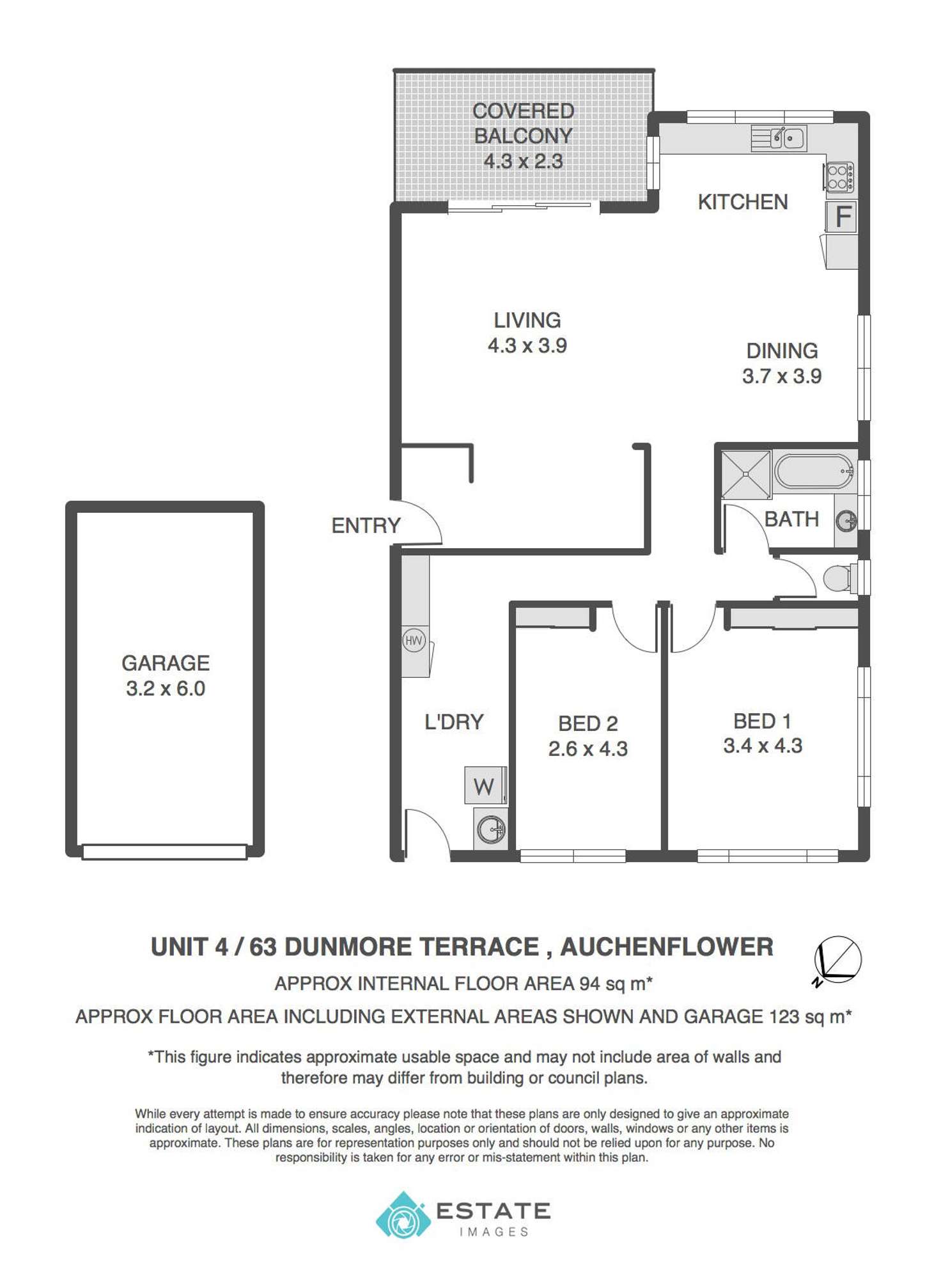 Floorplan of Homely unit listing, 4/63 Dunmore Terrace, Auchenflower QLD 4066
