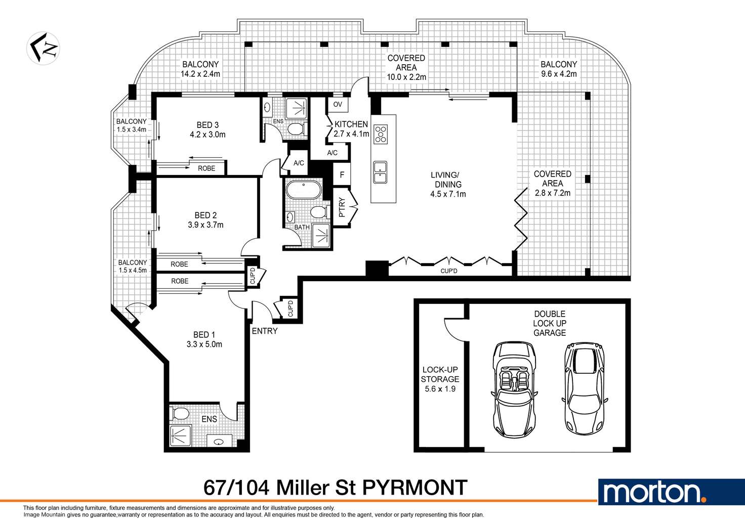 Floorplan of Homely apartment listing, 67/104 Miller Street, Pyrmont NSW 2009