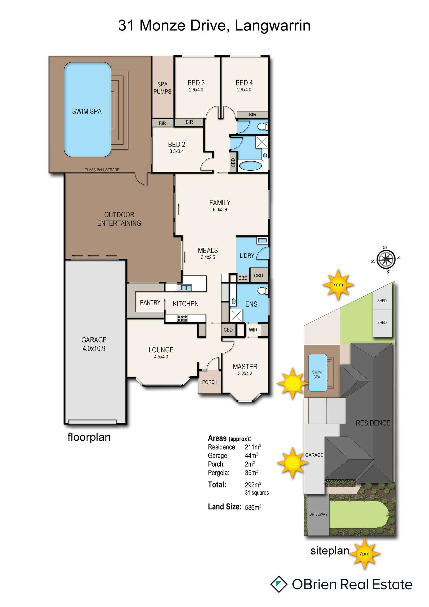 Floorplan of Homely house listing, 31 Monze Drive, Langwarrin VIC 3910