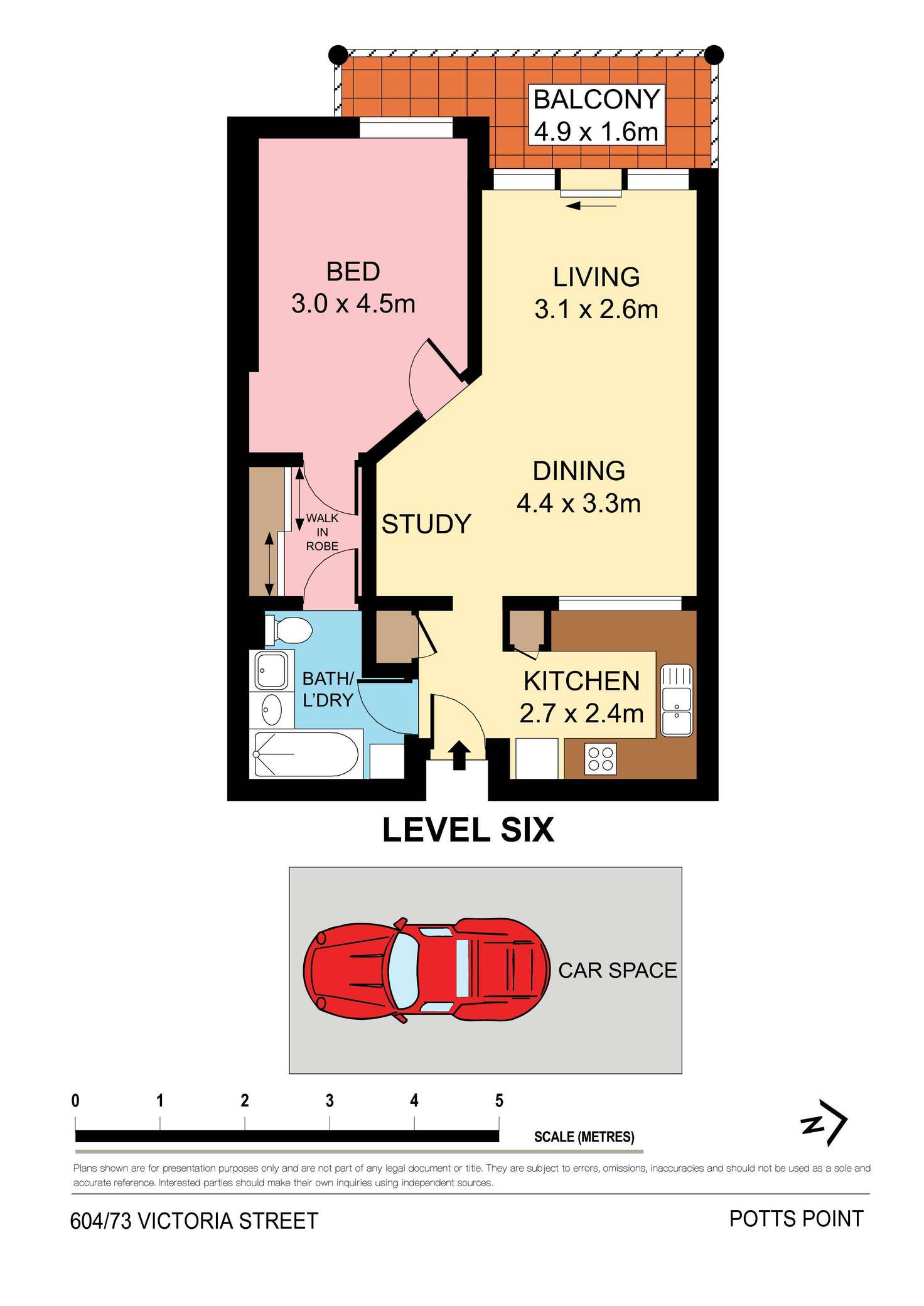 Floorplan of Homely apartment listing, 604/73 Victoria Street, Potts Point NSW 2011