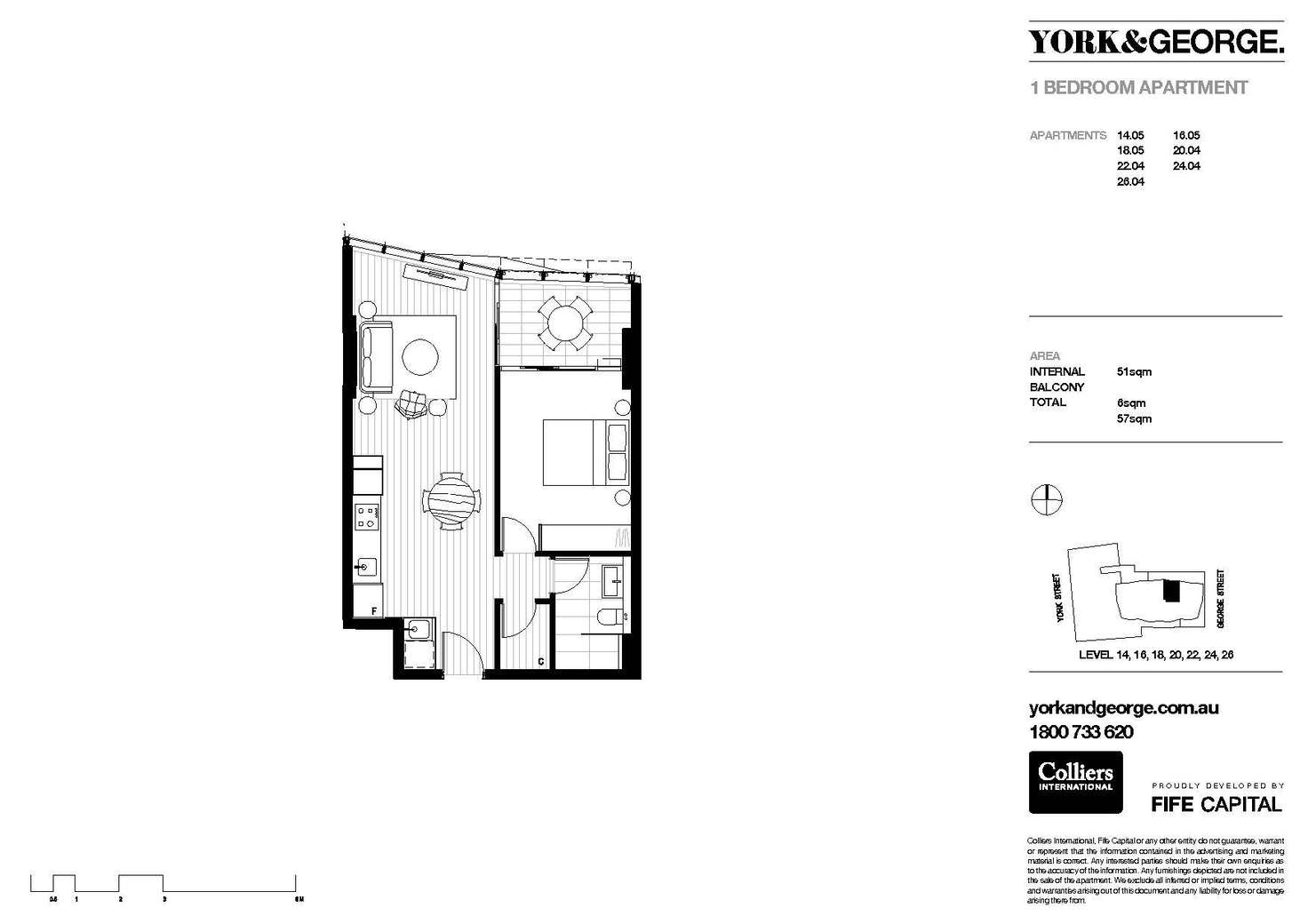 Floorplan of Homely apartment listing, 2204/38 York Street, Sydney NSW 2000