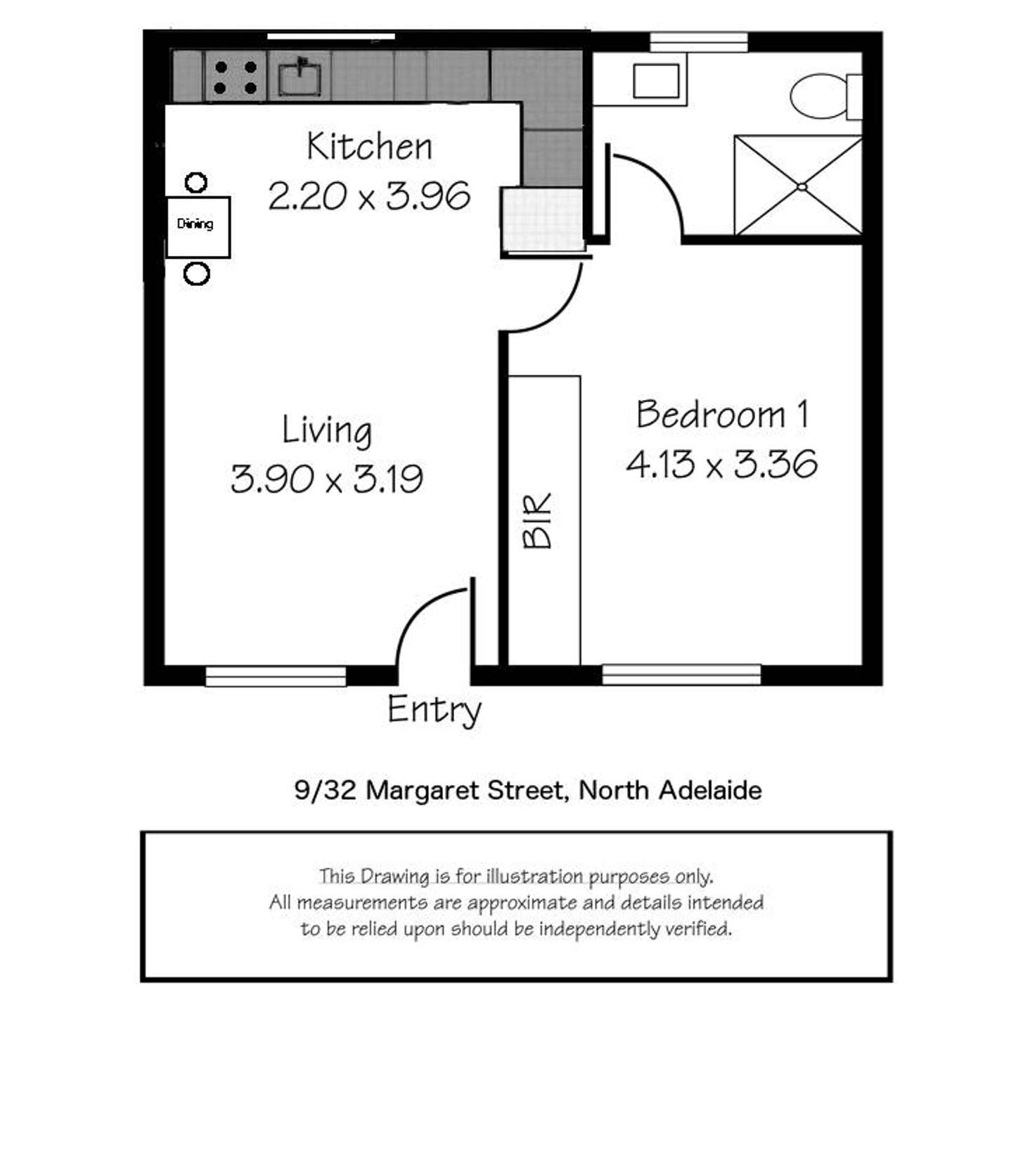 Floorplan of Homely unit listing, 9/32 Margaret Street South, North Adelaide SA 5006