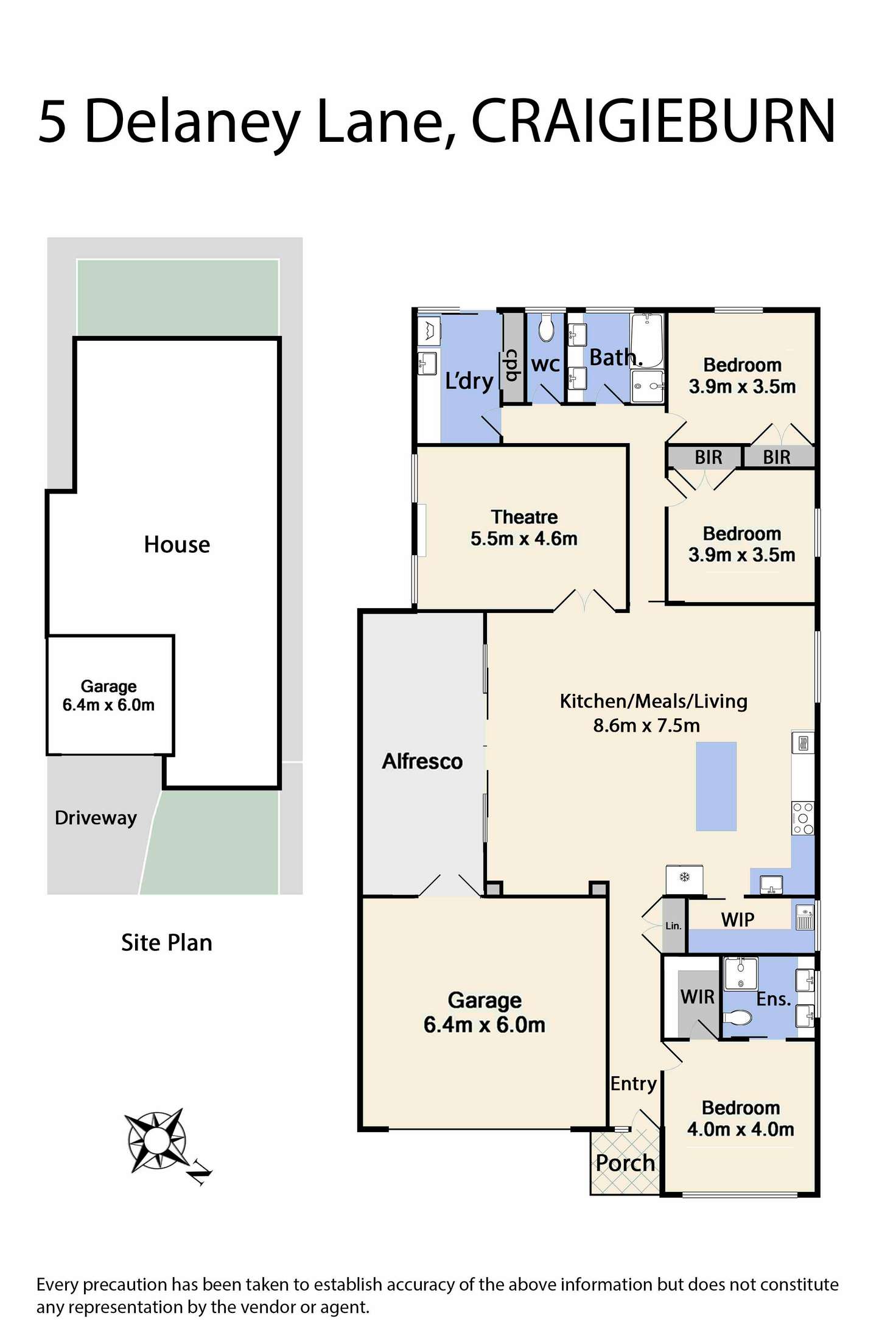 Floorplan of Homely house listing, 5 Delany Lane, Craigieburn VIC 3064