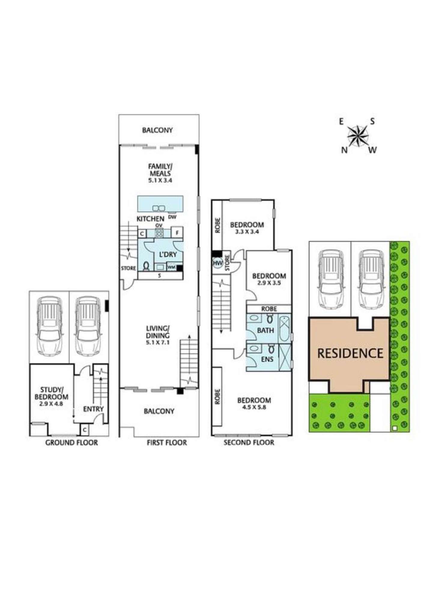 Floorplan of Homely townhouse listing, 20 Cade Square, Parkville VIC 3052