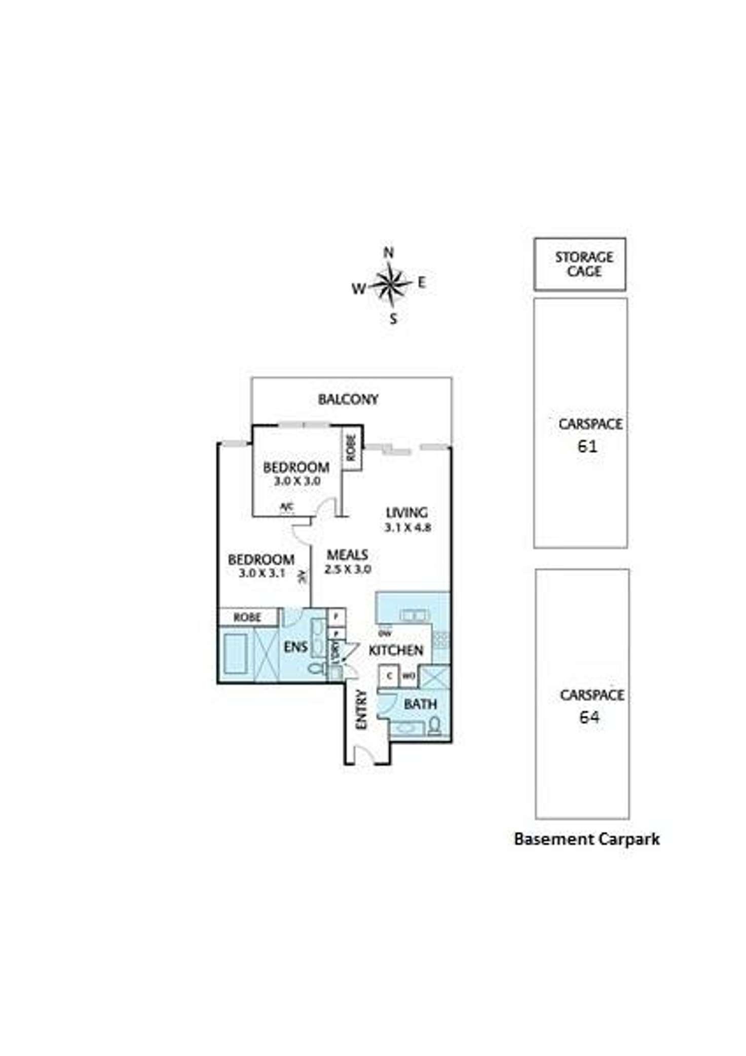 Floorplan of Homely apartment listing, 203/1 Norfolk Place, Malvern VIC 3144