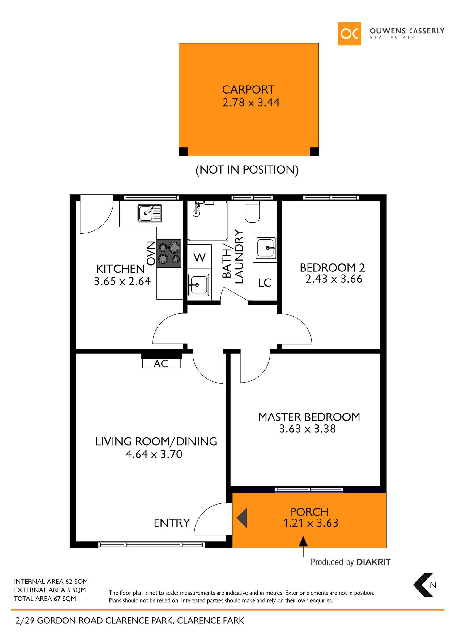 Floorplan of Homely unit listing, 2/29 Gordon Road, Clarence Park SA 5034