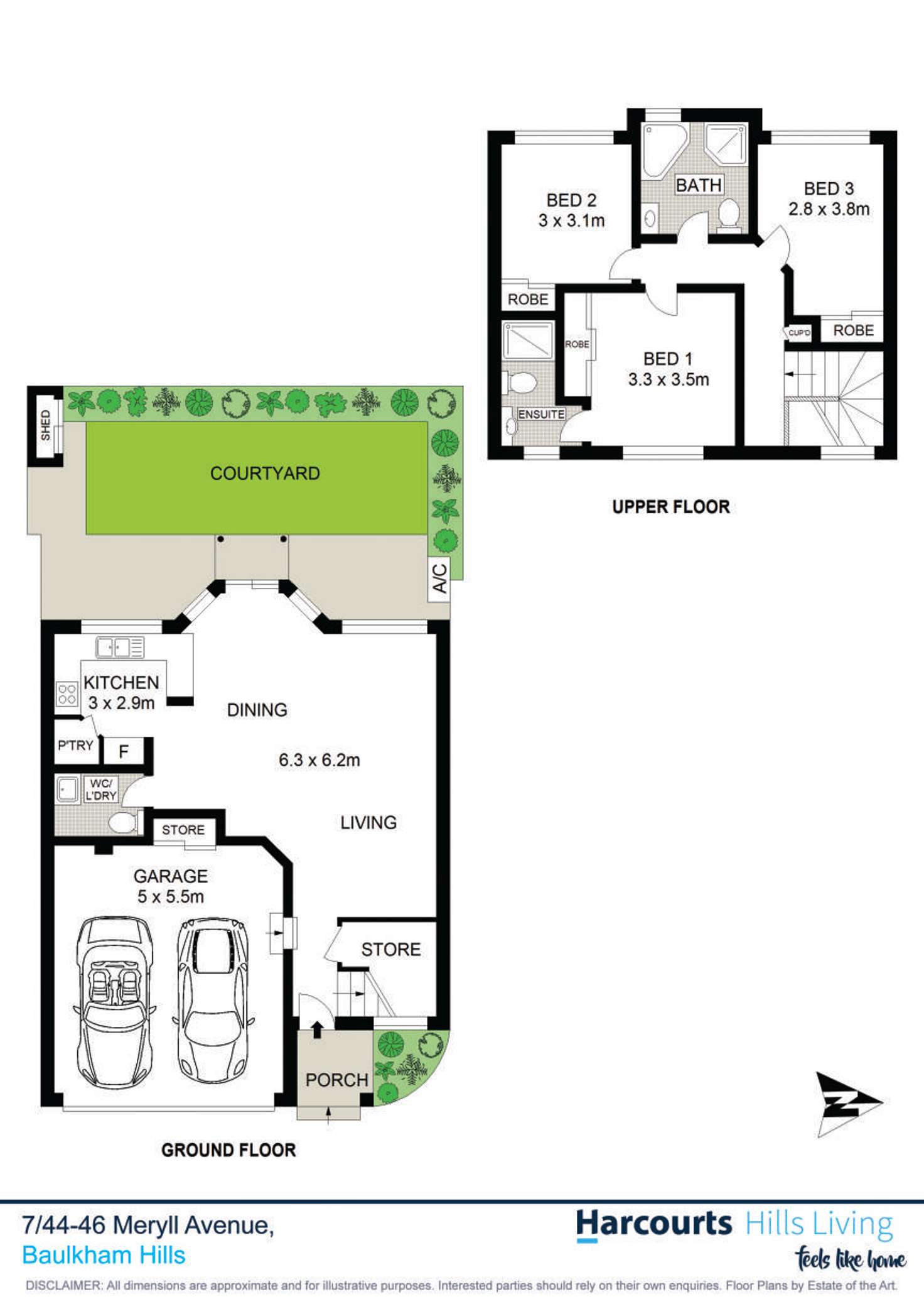 Floorplan of Homely townhouse listing, 7/44-46 Meryll Avenue, Baulkham Hills NSW 2153