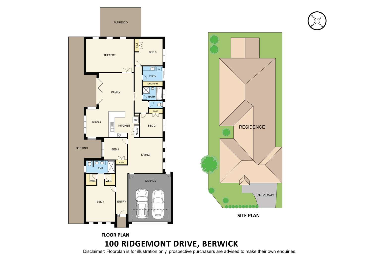 Floorplan of Homely house listing, 100 Ridgemont Drive, Berwick VIC 3806